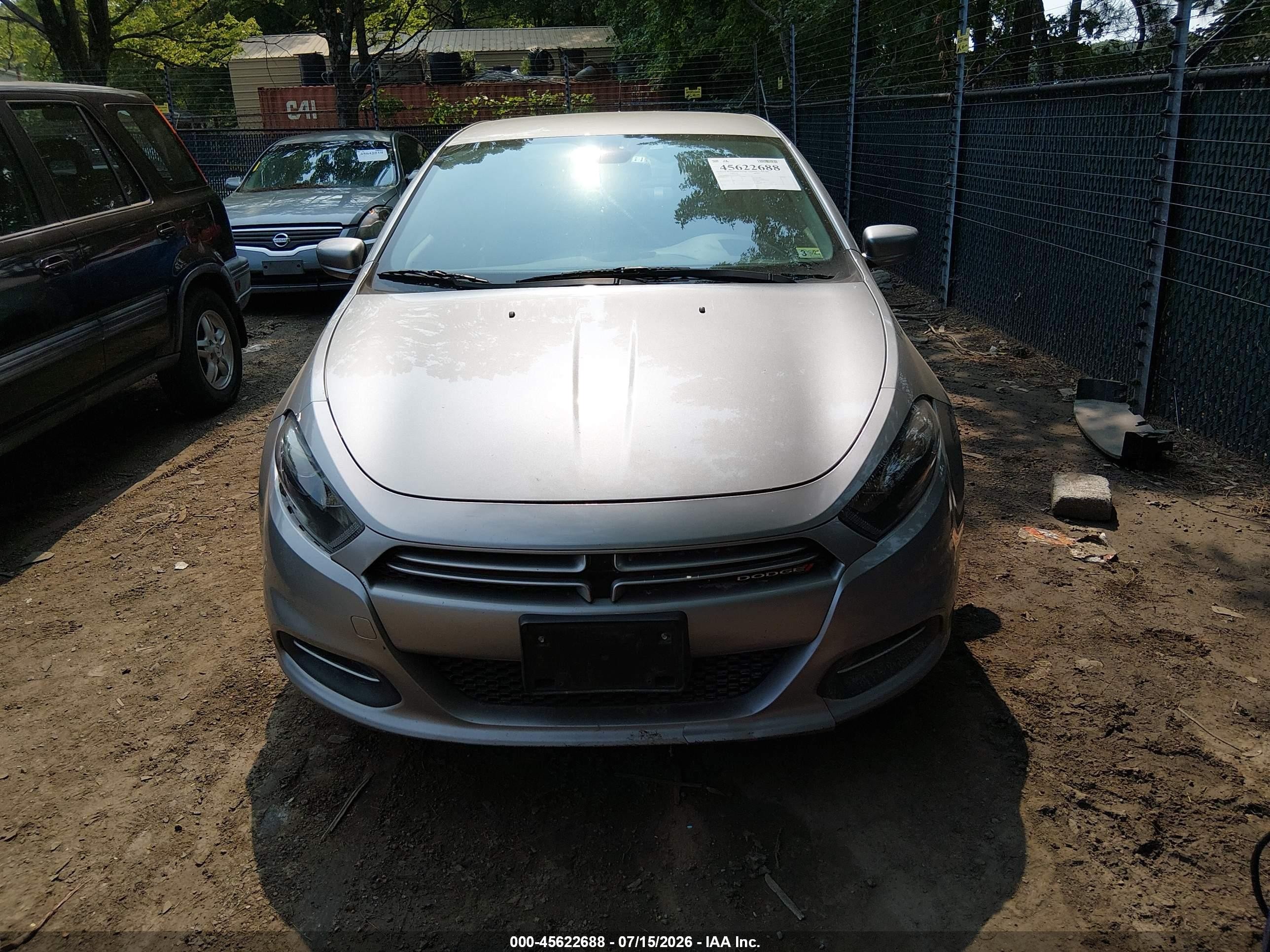 2015 Dodge Dart Se Silver vin: 1C3CDFAA9FD440073