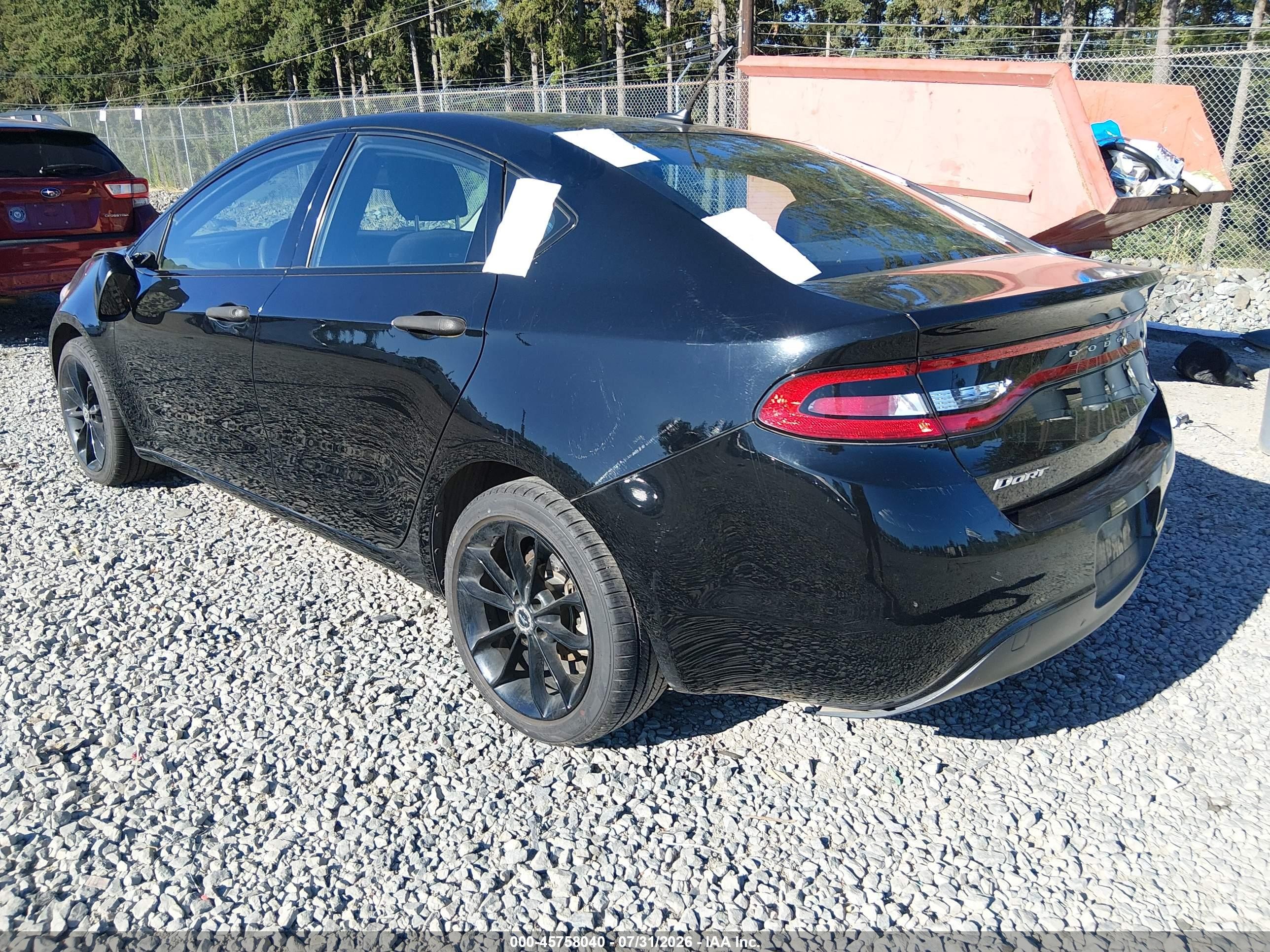 2013 Dodge Dart Se Black vin: 1C3CDFAAXDD247167