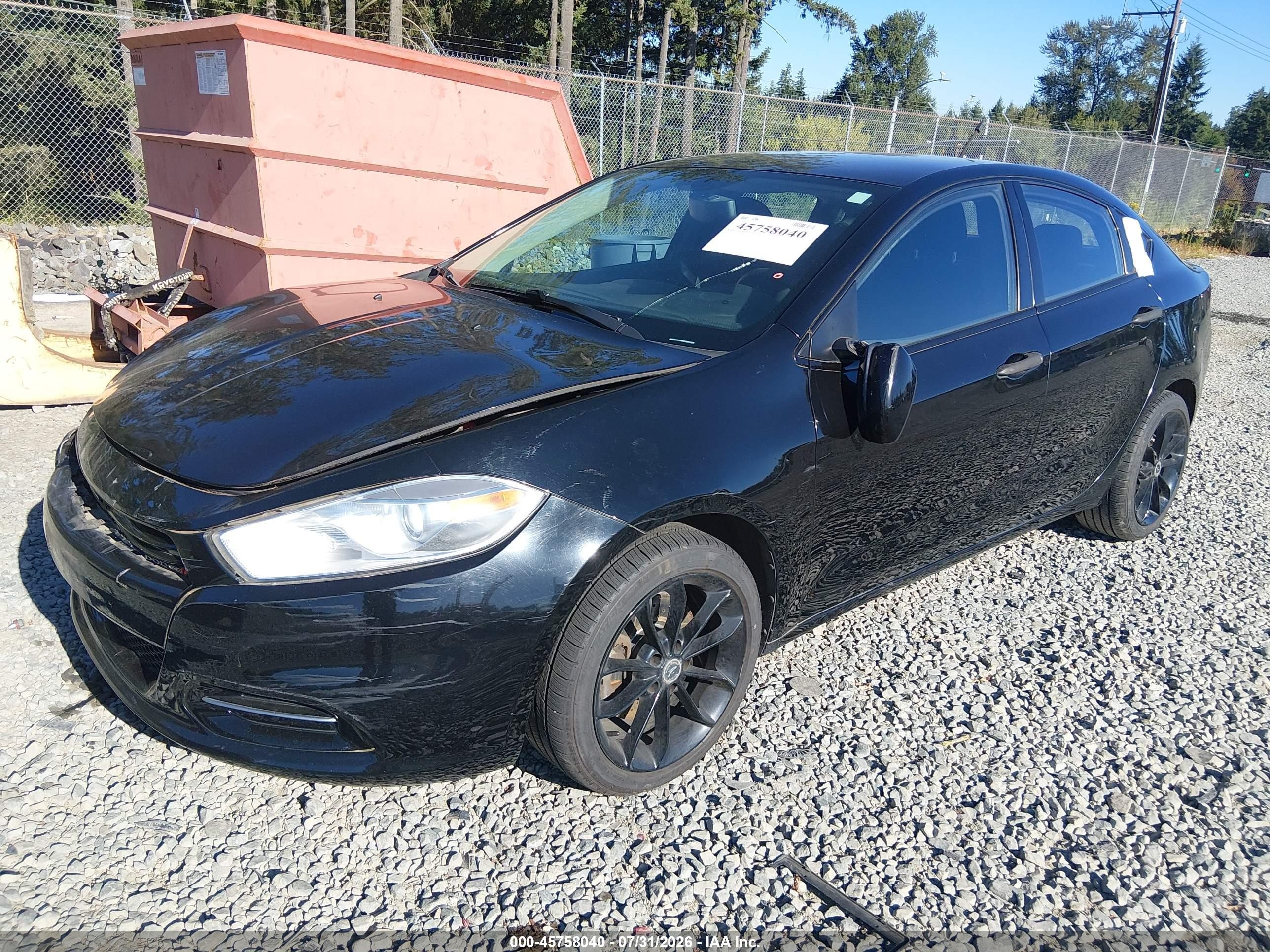 2013 Dodge Dart Se Black vin: 1C3CDFAAXDD247167