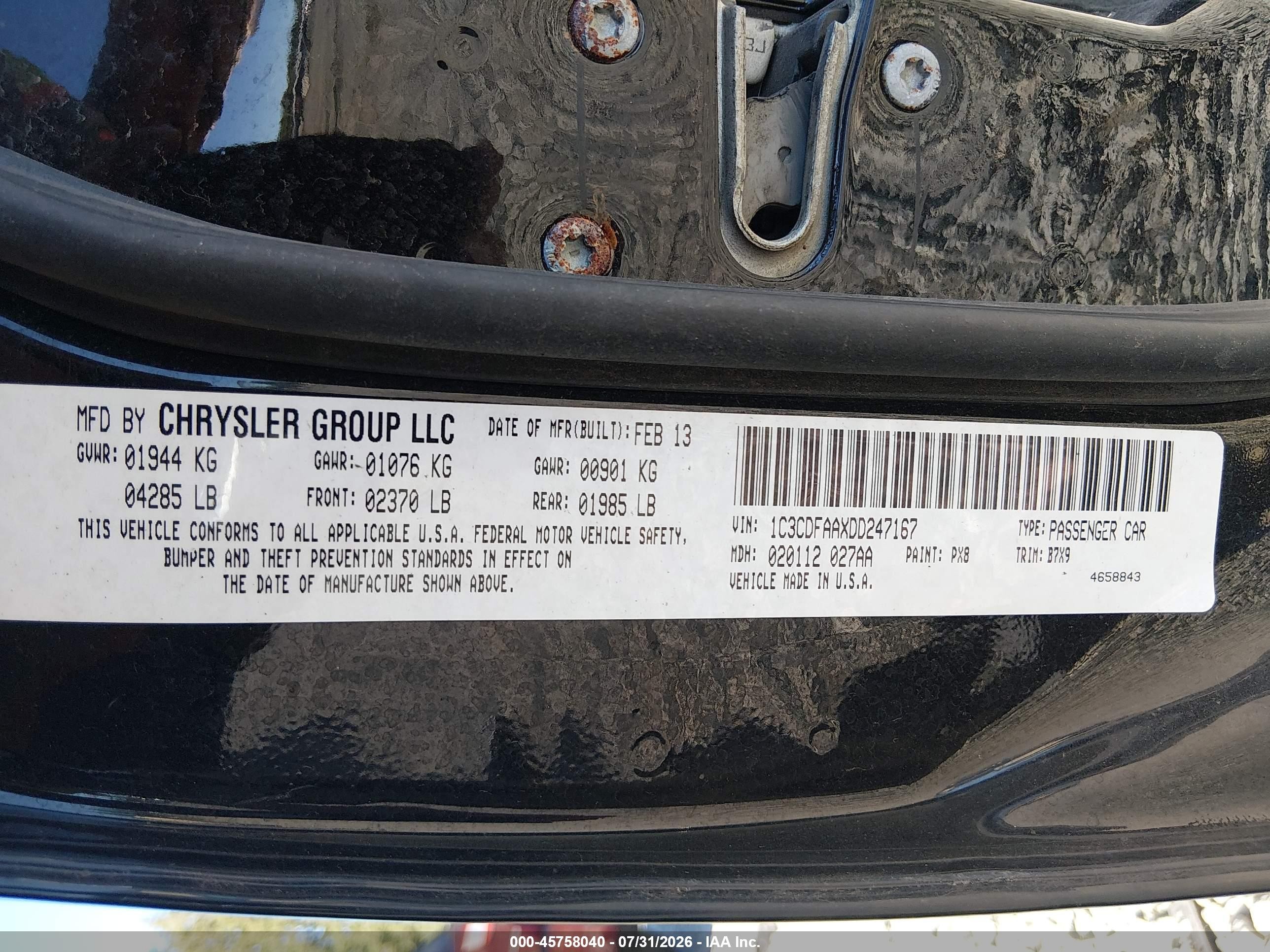 2013 Dodge Dart Se Black vin: 1C3CDFAAXDD247167
