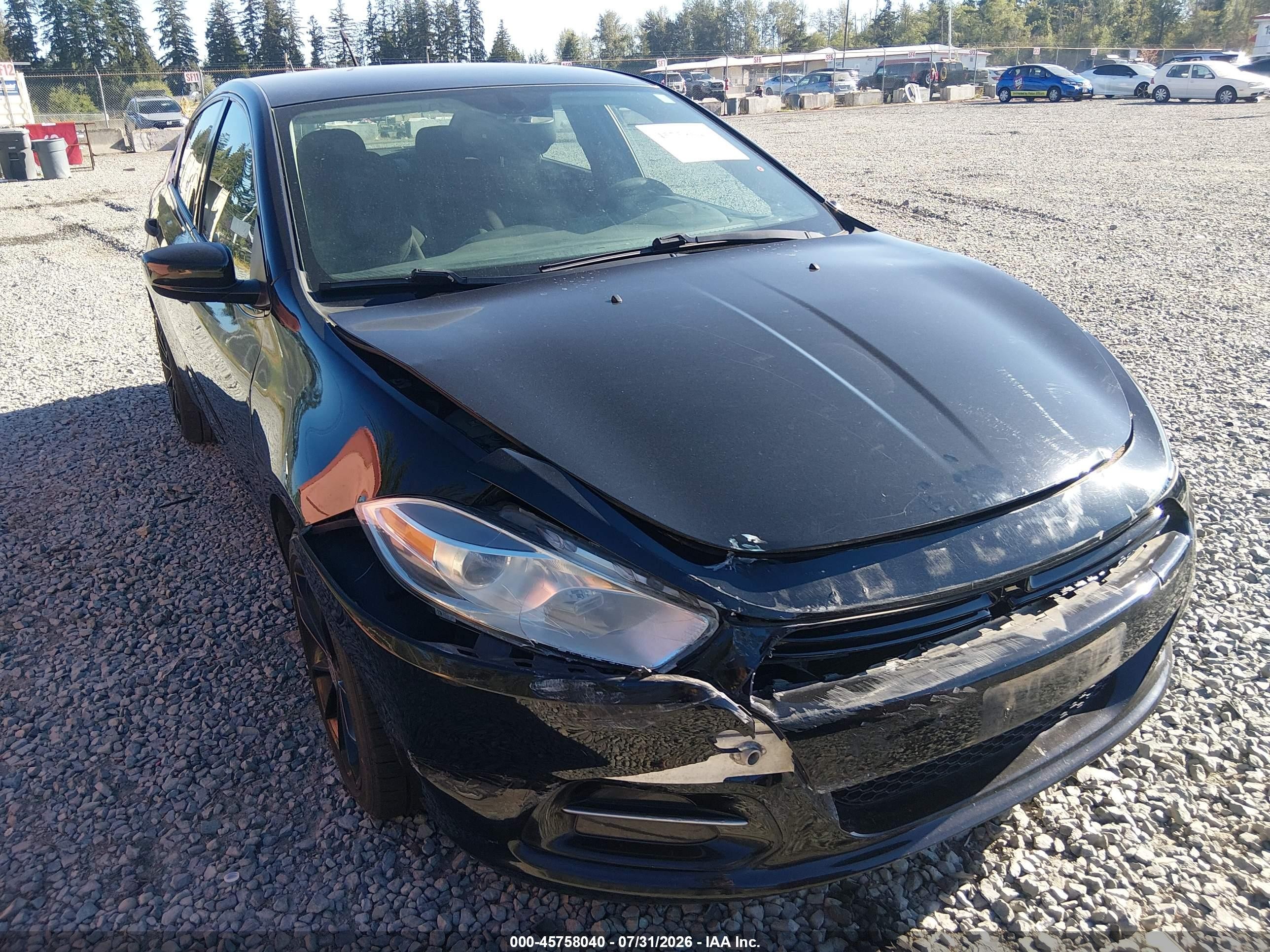 2013 Dodge Dart Se Black vin: 1C3CDFAAXDD247167