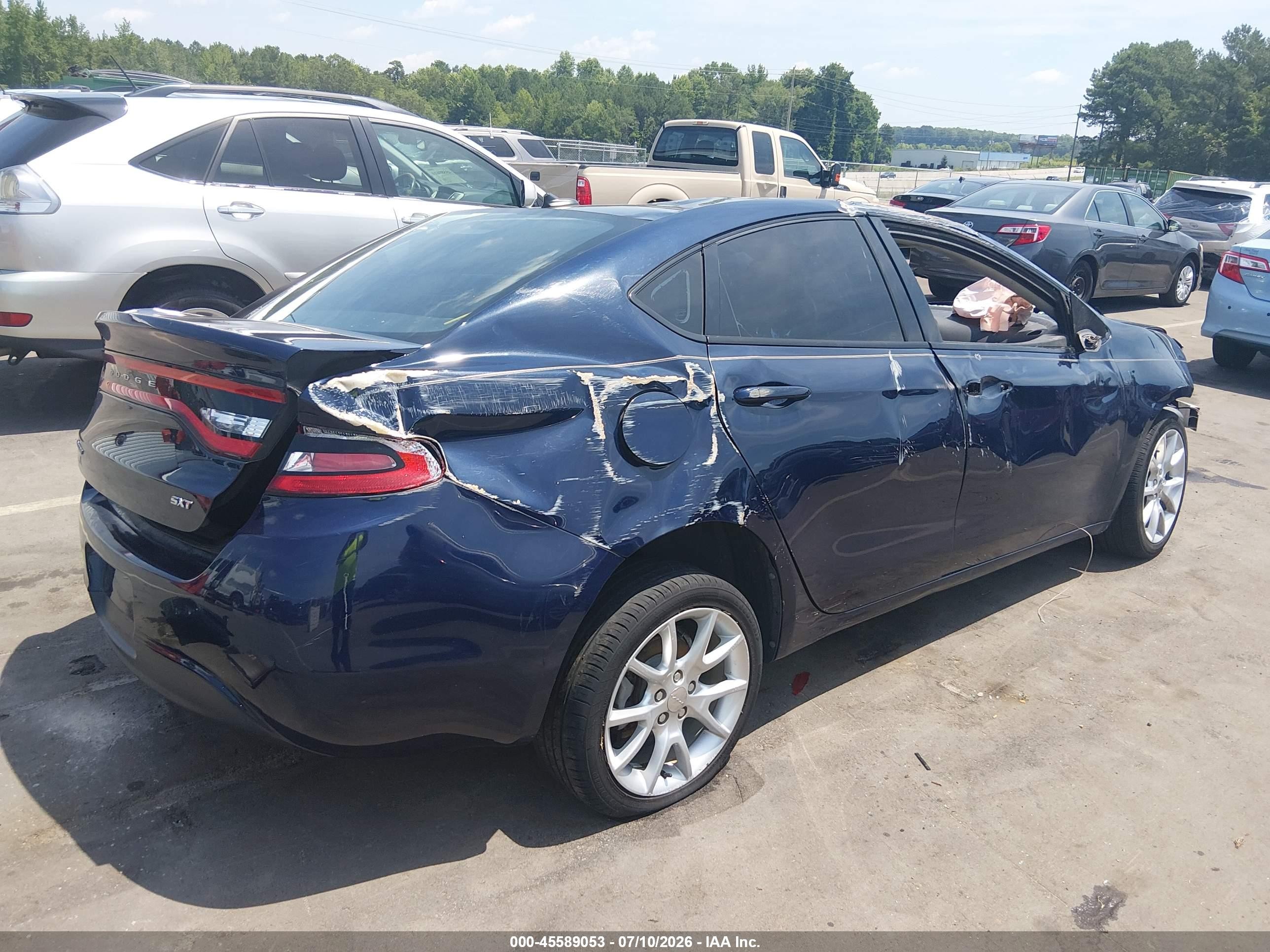 2013 Dodge Dart Sxt Blue vin: 1C3CDFBA0DD157816