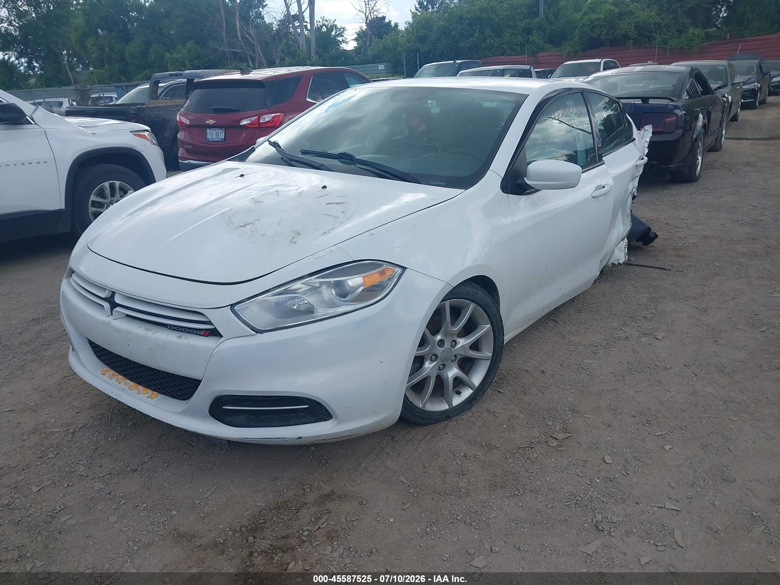2013 Dodge Dart Sxt Белый vin: 1C3CDFBA0DD195000