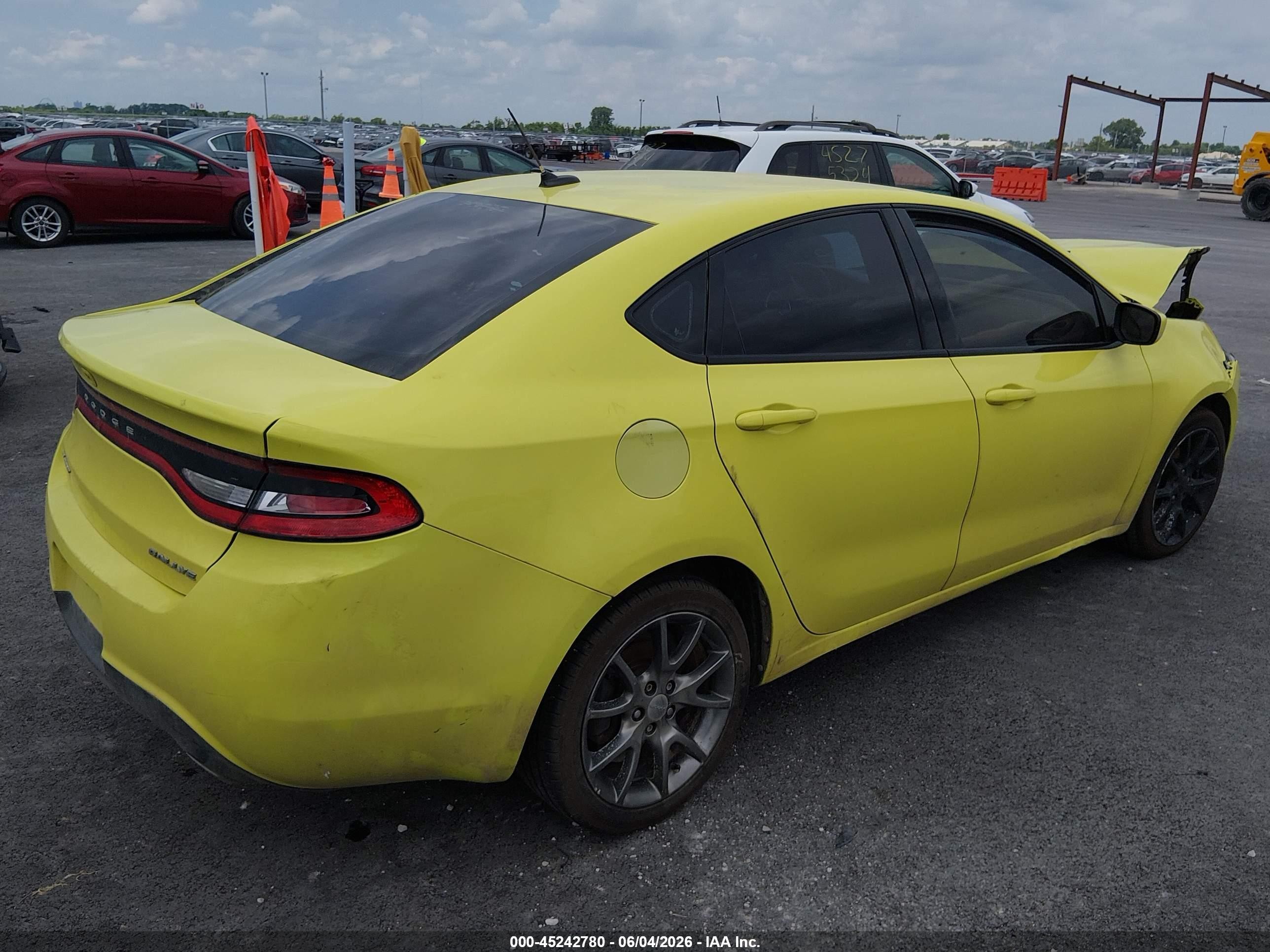 2013 Dodge Dart Rallye Yellow vin: 1C3CDFBA0DD198401