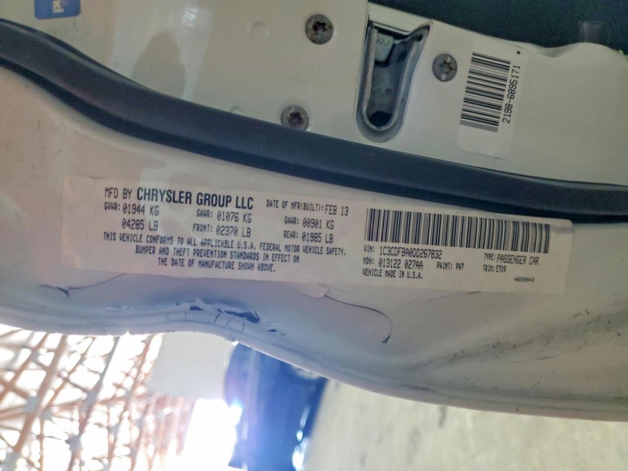 2013 Dodge Dart Sxt White vin: 1C3CDFBA0DD267832