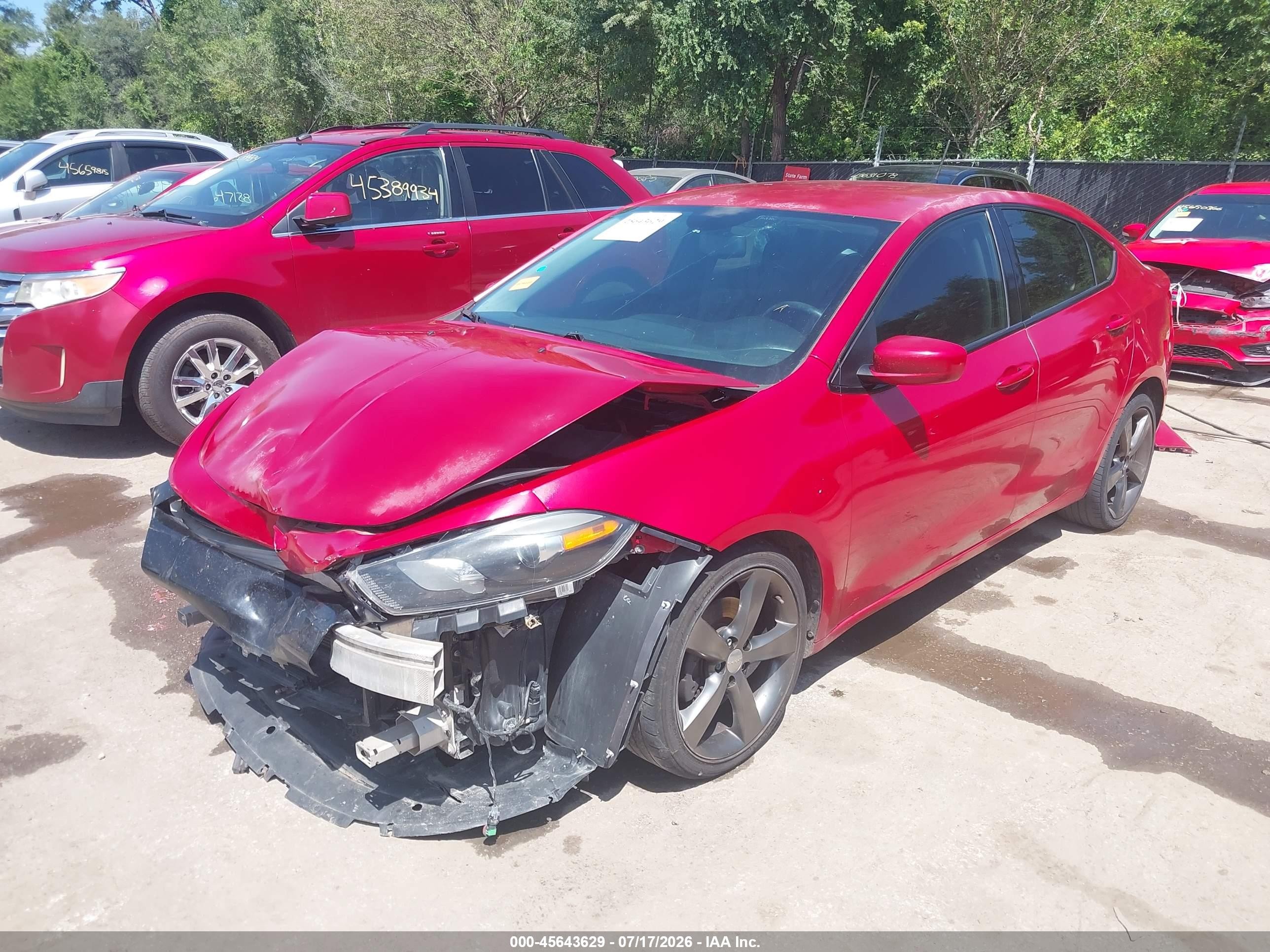 2013 Dodge Dart Sxt Red vin: 1C3CDFBA0DD305267