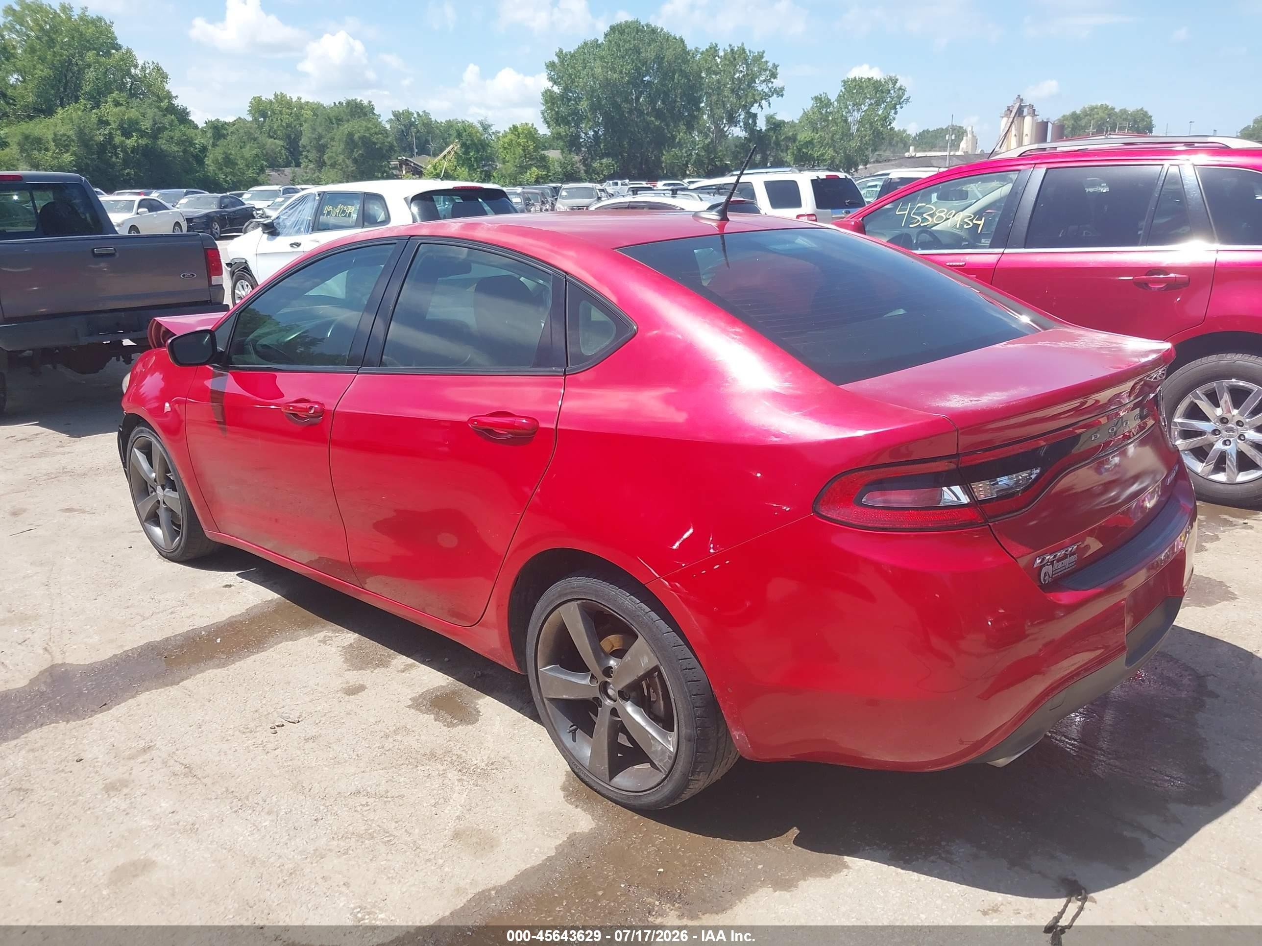2013 Dodge Dart Sxt Red vin: 1C3CDFBA0DD305267