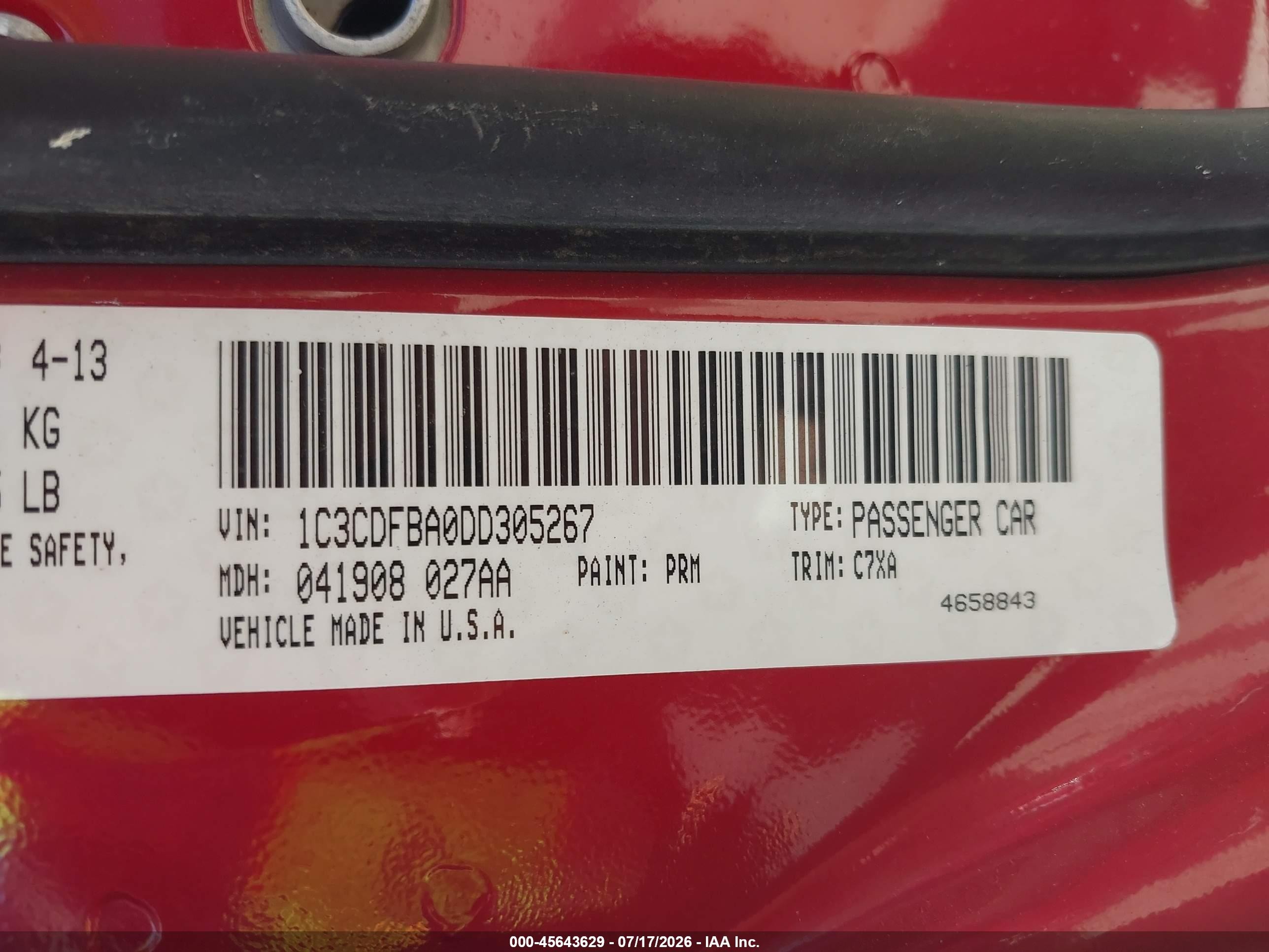 2013 Dodge Dart Sxt Red vin: 1C3CDFBA0DD305267