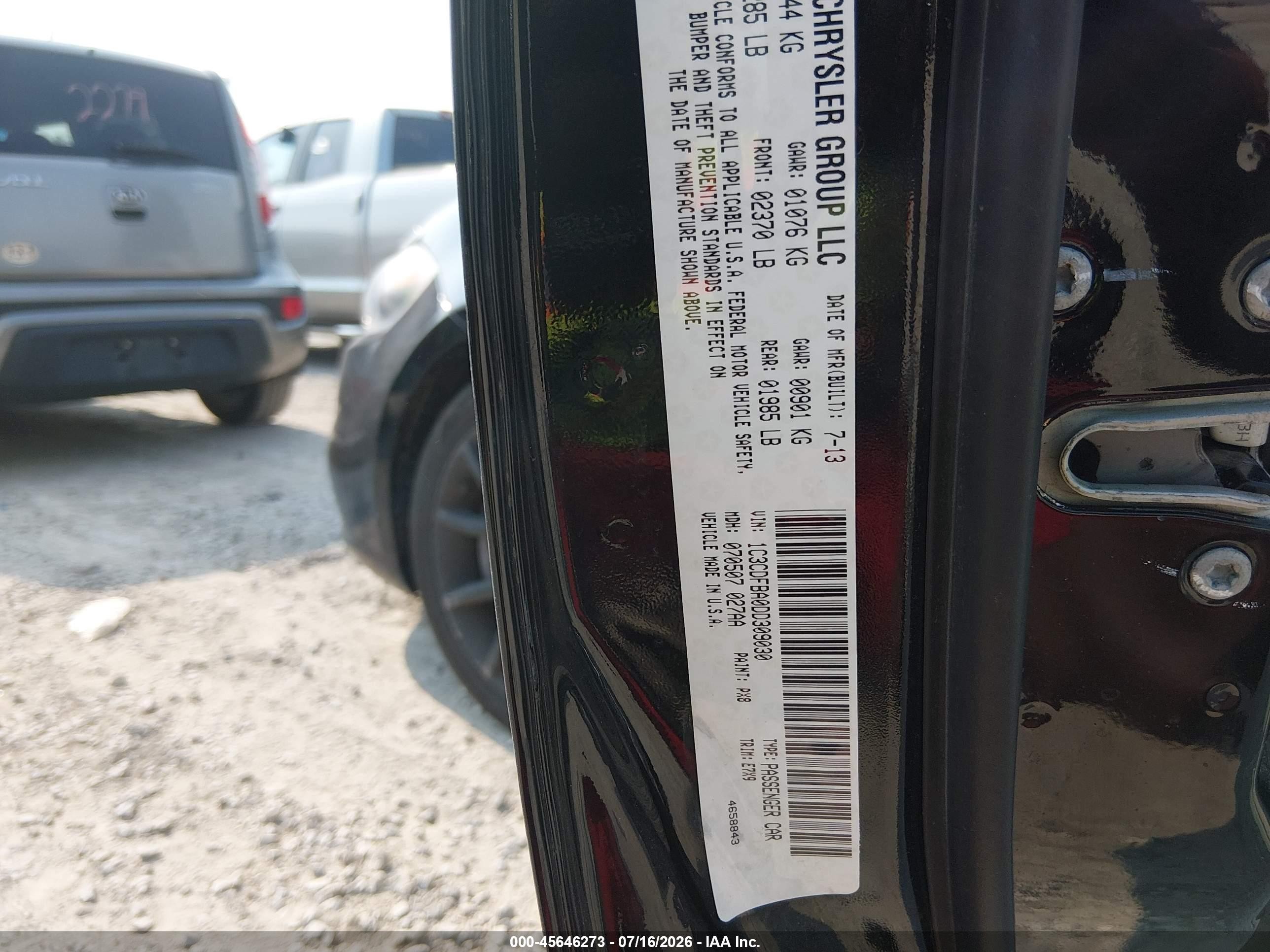 2013 Dodge Dart Sxt Black vin: 1C3CDFBA0DD309030