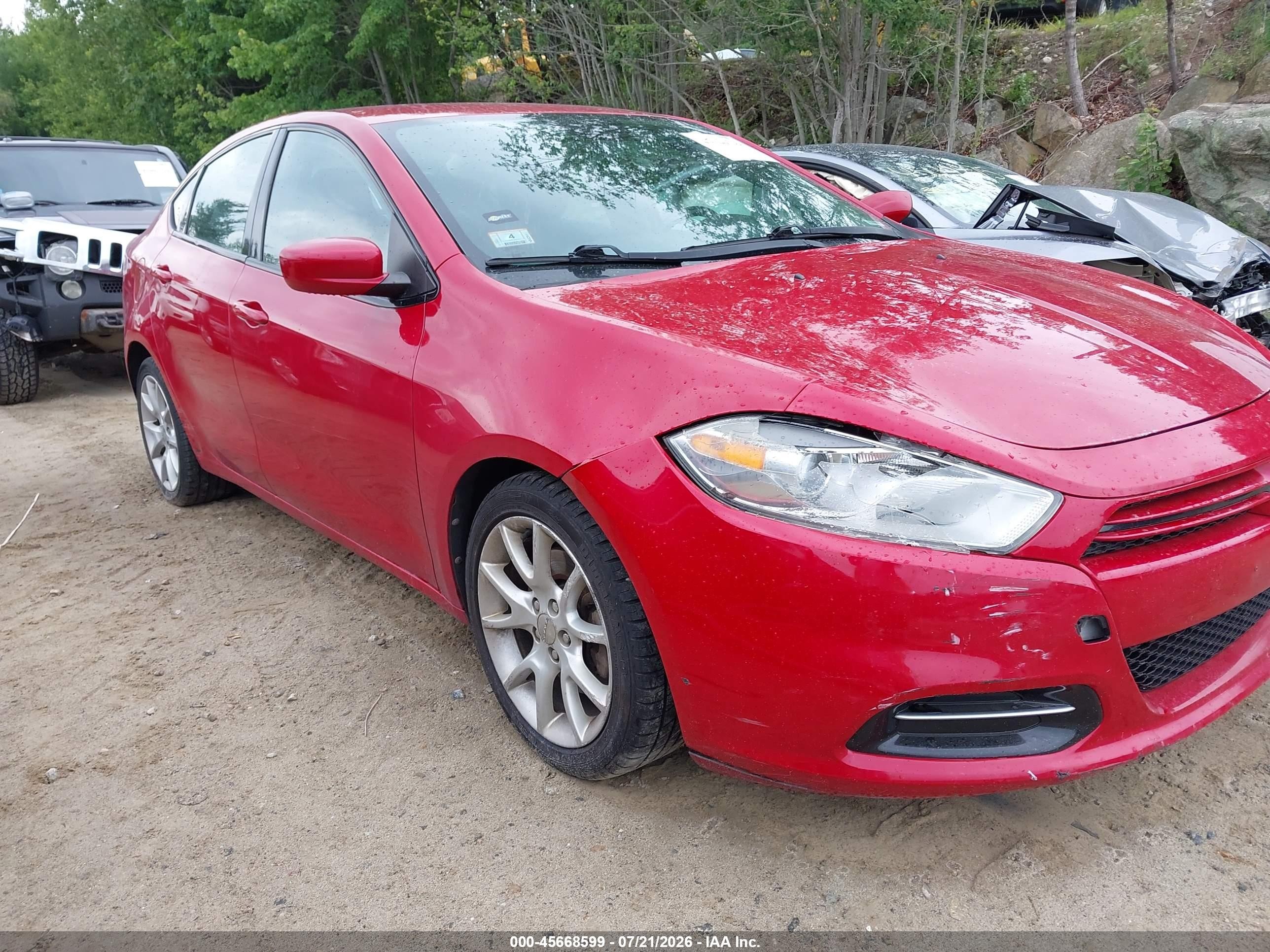 2013 Dodge Dart Sxt Red vin: 1C3CDFBA1DD210457