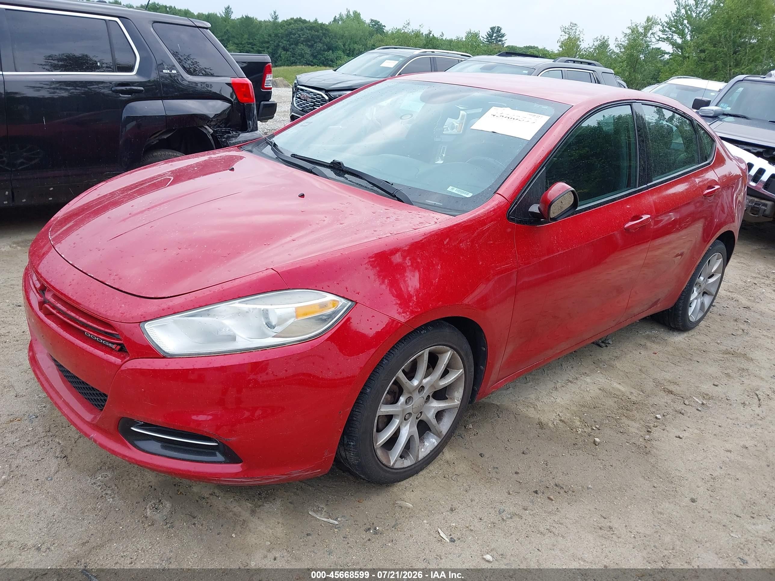 2013 Dodge Dart Sxt Red vin: 1C3CDFBA1DD210457