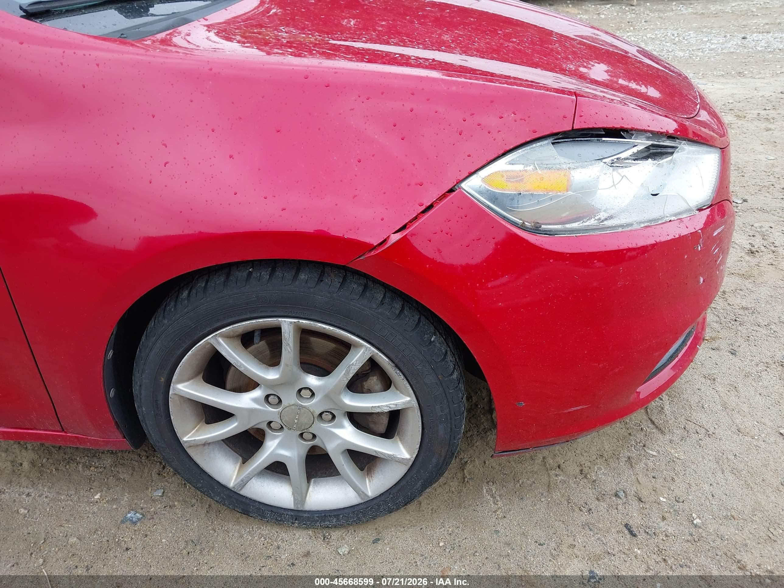 2013 Dodge Dart Sxt Red vin: 1C3CDFBA1DD210457