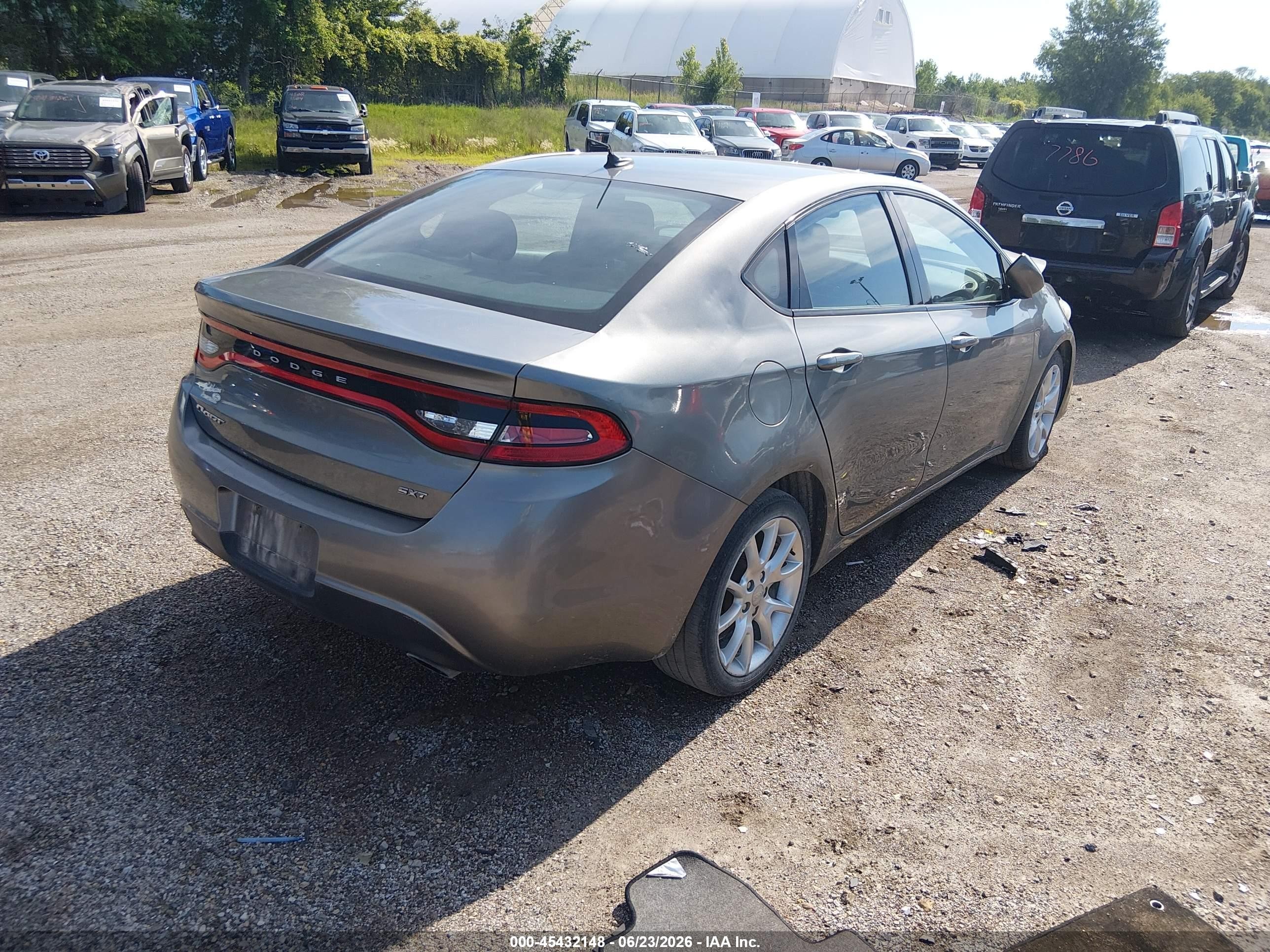 2013 Dodge Dart Sxt Gray vin: 1C3CDFBA1DD299527