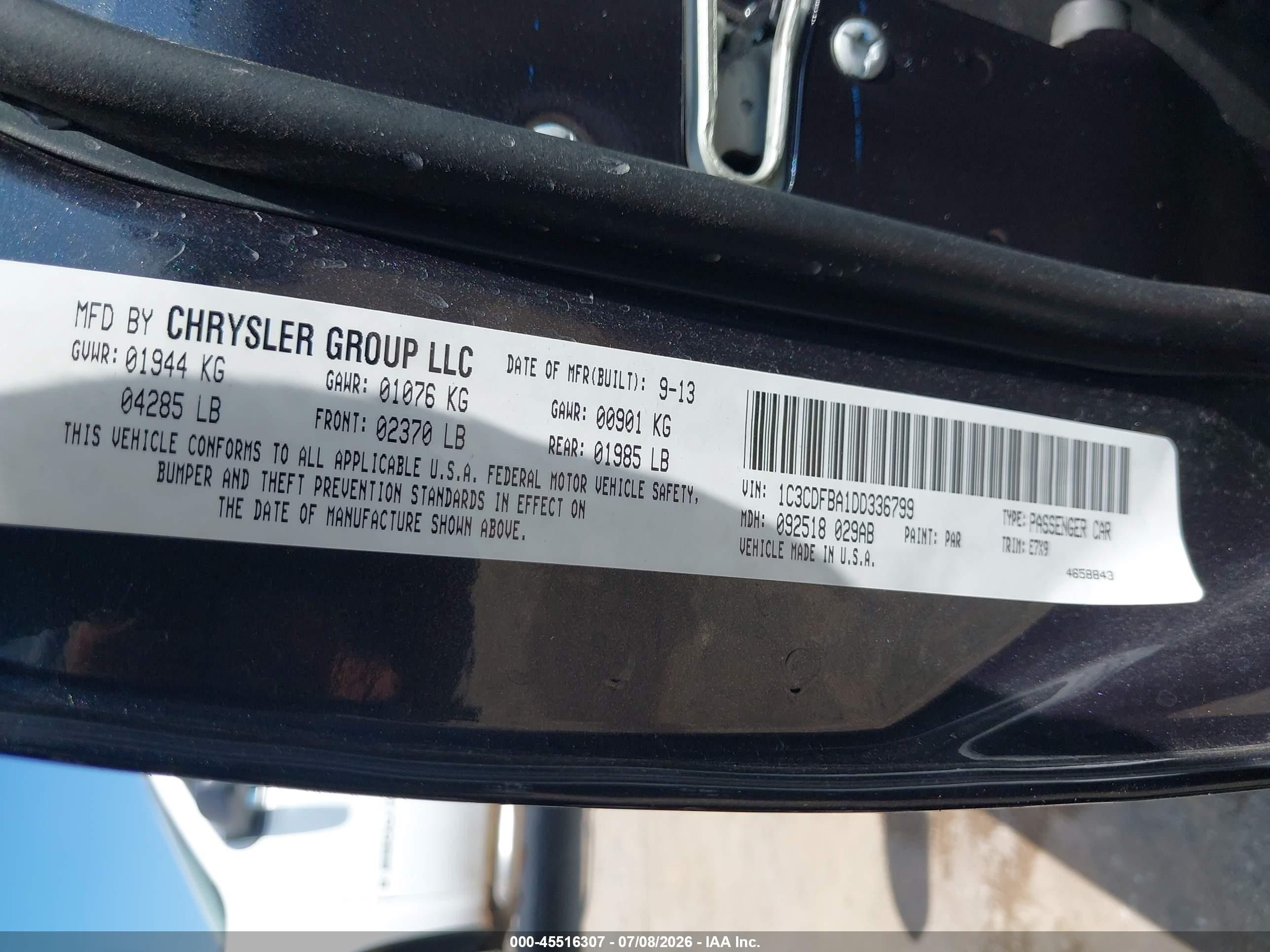 2013 Dodge Dart Sxt Black vin: 1C3CDFBA1DD336799