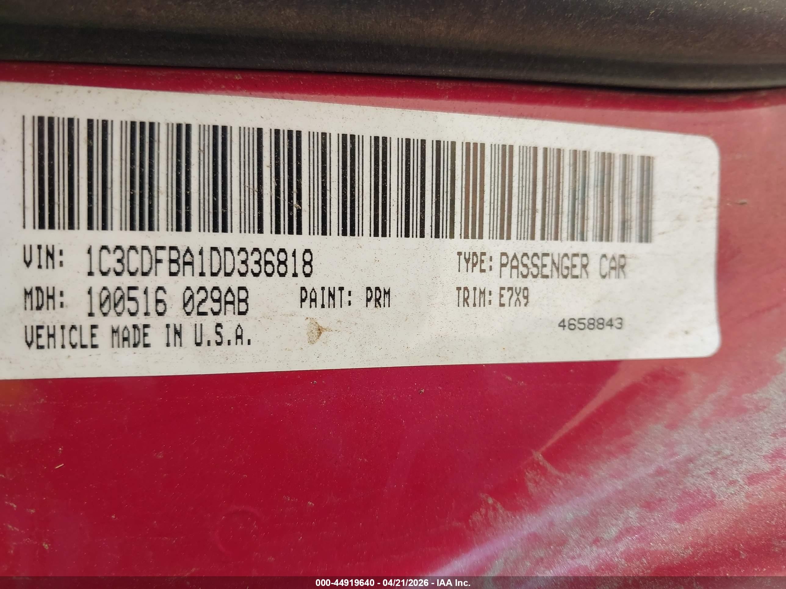 2013 Dodge Dart Sxt Red vin: 1C3CDFBA1DD336818