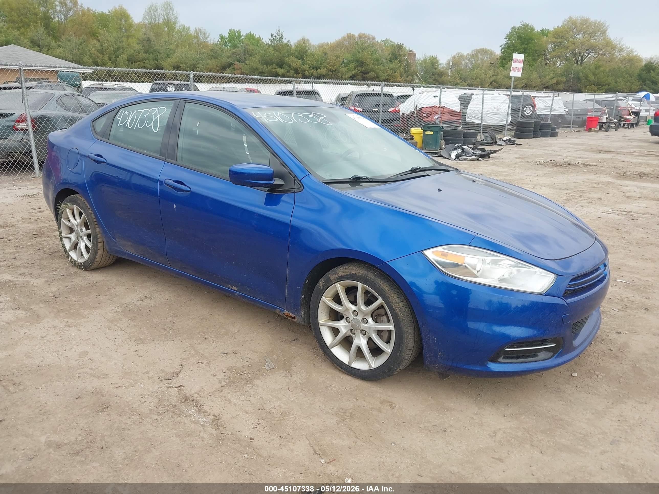 2013 Dodge Dart Sxt Blue vin: 1C3CDFBA2DD143609