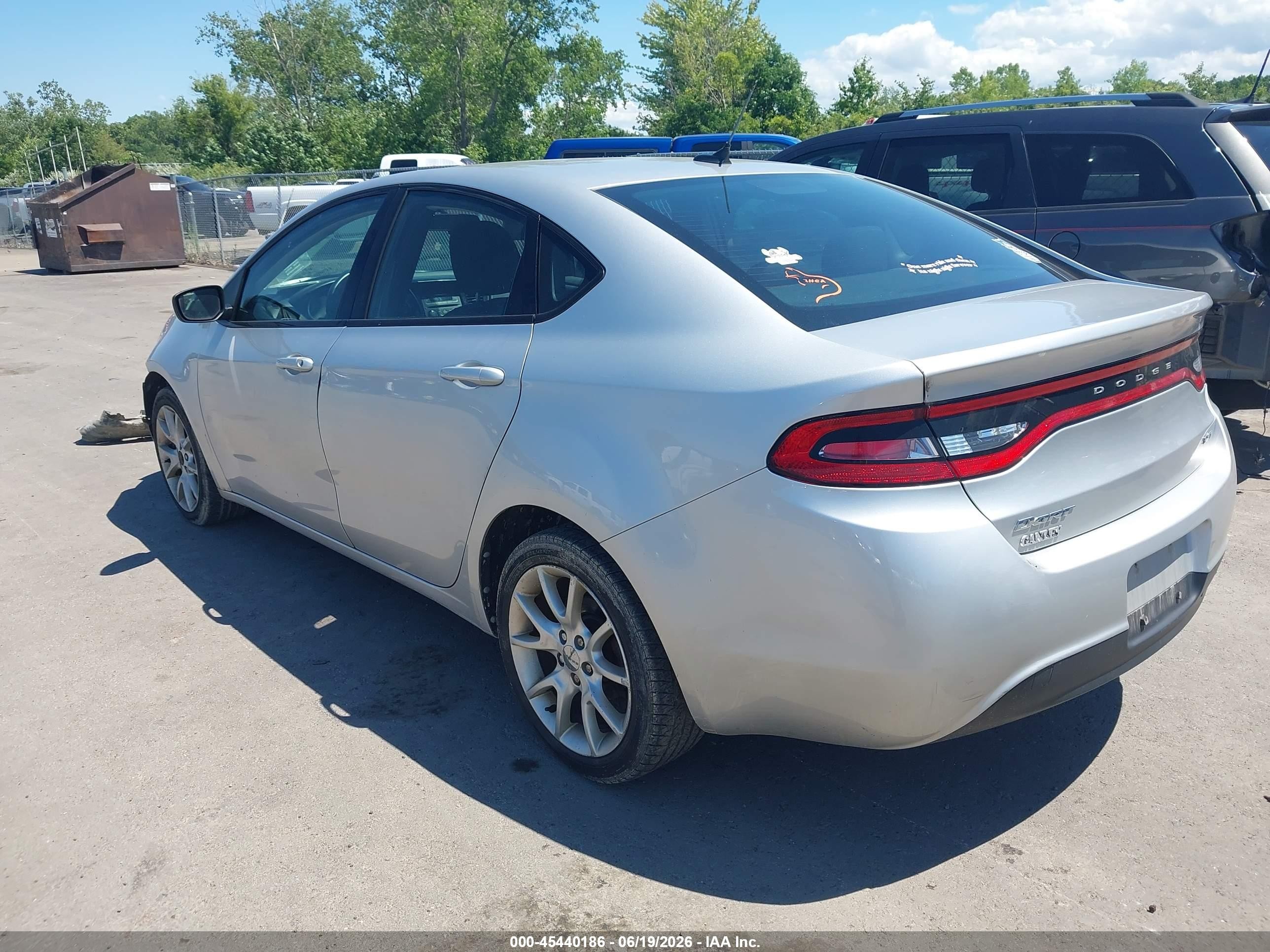 2013 Dodge Dart Sxt Silver vin: 1C3CDFBA3DD151878
