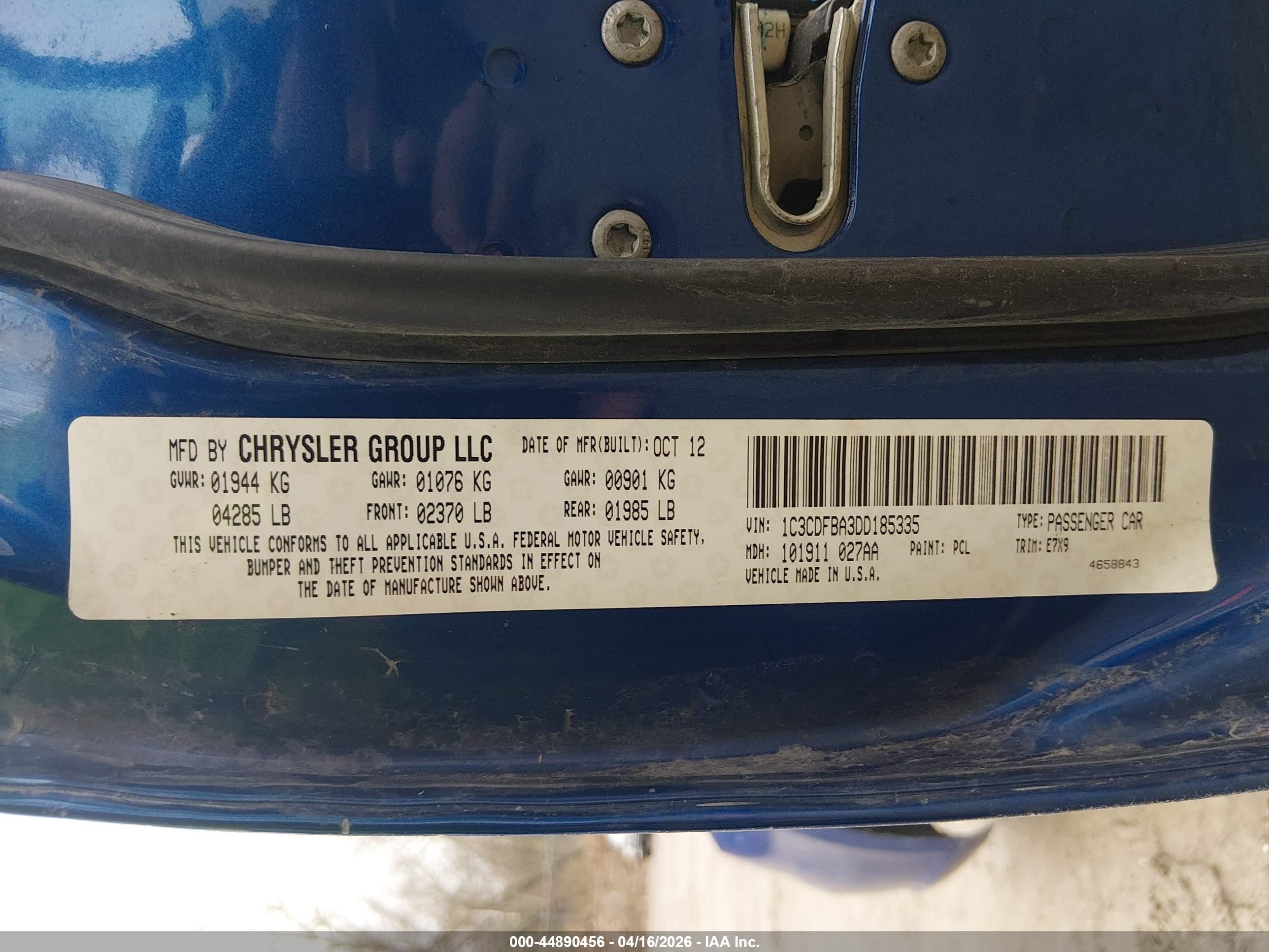 2013 Dodge Dart Sxt Blue vin: 1C3CDFBA3DD185335