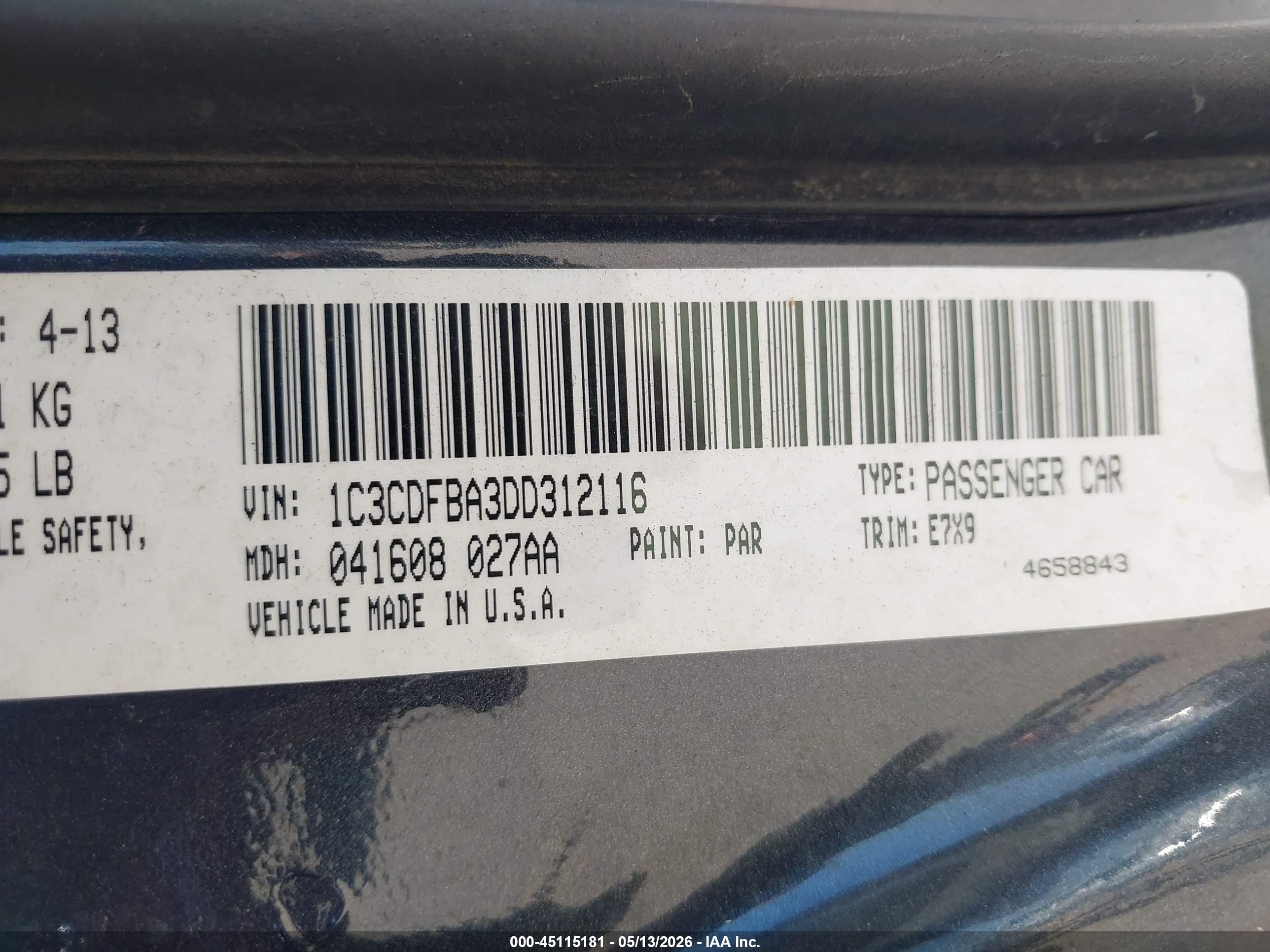 2013 Dodge Dart Sxt Черный vin: 1C3CDFBA3DD312116