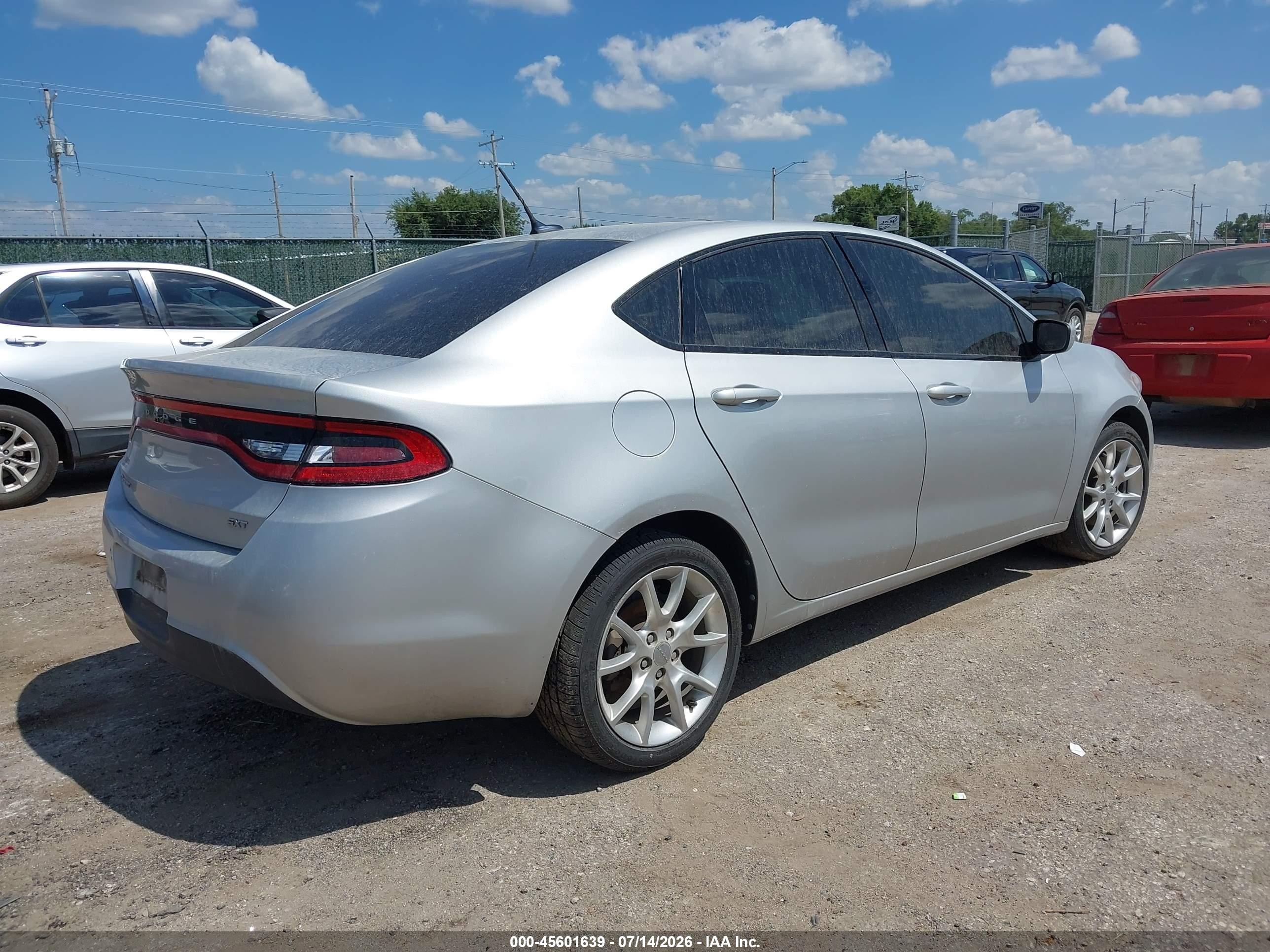 2013 Dodge Dart Sxt Silver vin: 1C3CDFBA4DD267459
