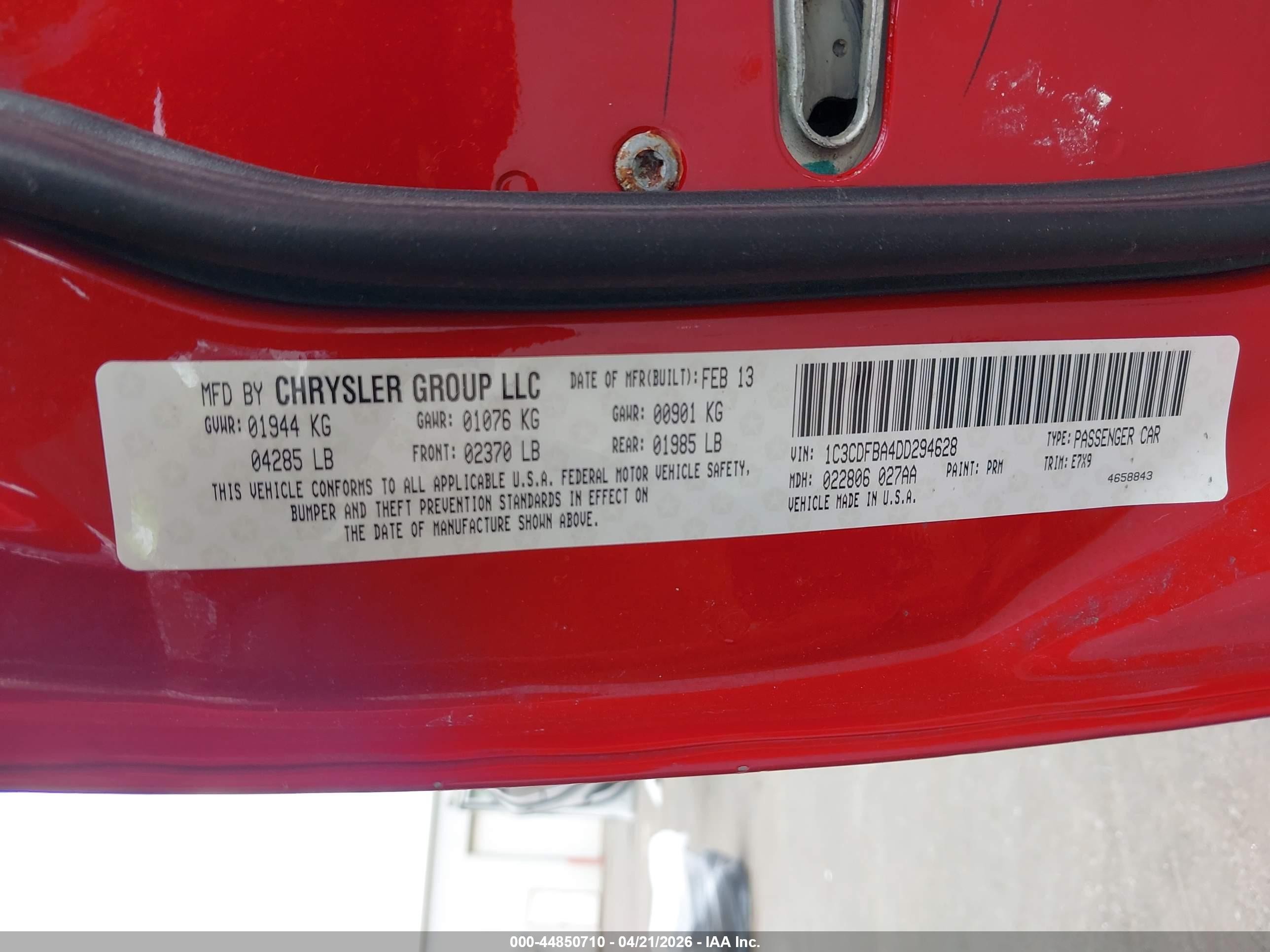 2013 Dodge Dart Sxt Red vin: 1C3CDFBA4DD294628
