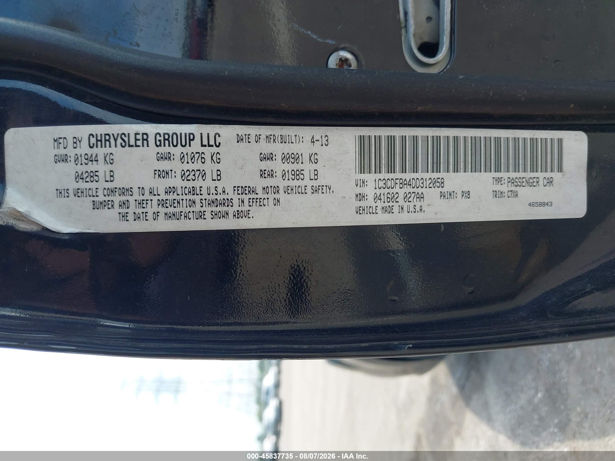 2013 Dodge Dart Sxt Black vin: 1C3CDFBA4DD312058