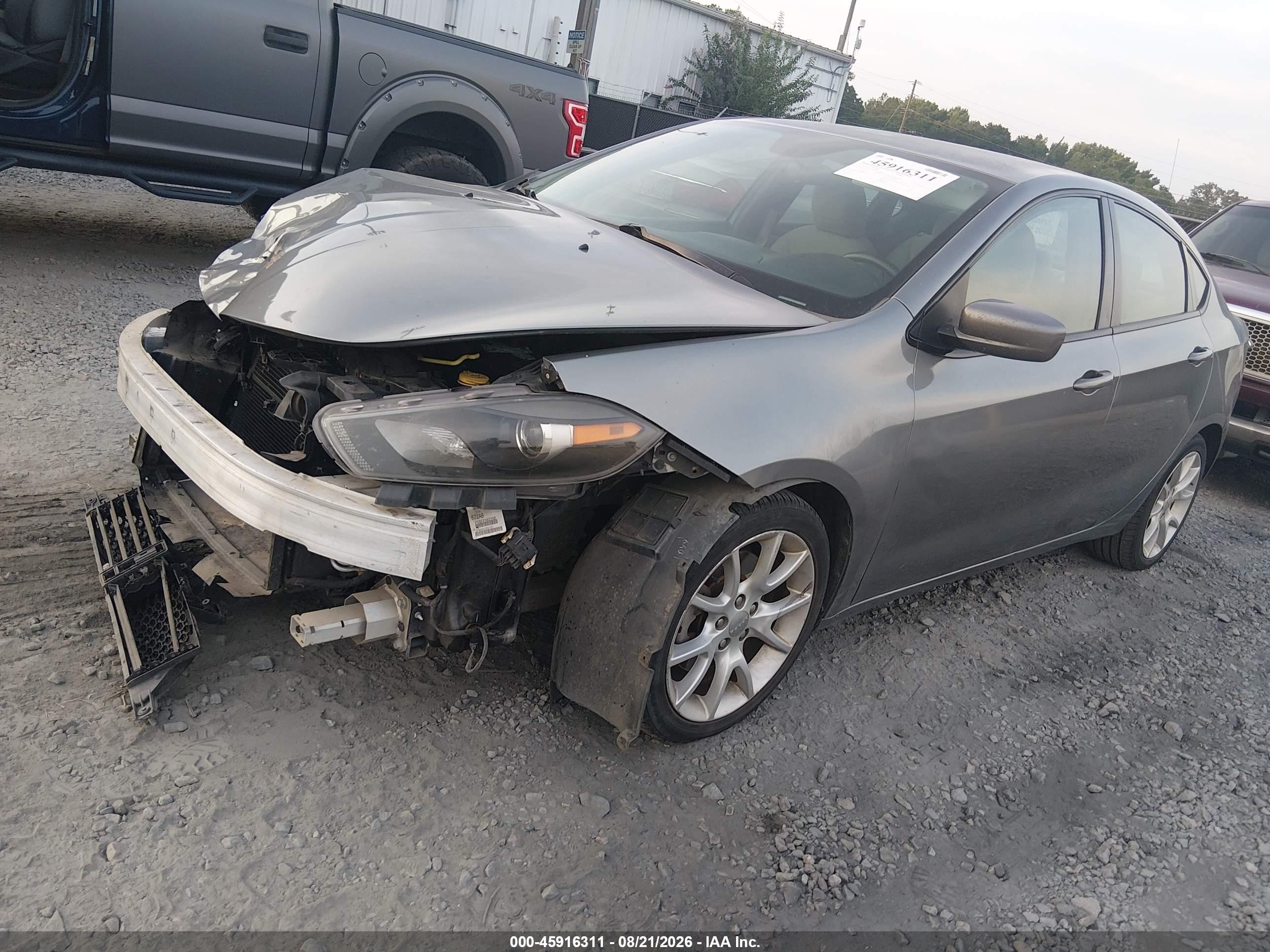 2013 Dodge Dart Sxt Gray vin: 1C3CDFBA5DD149632