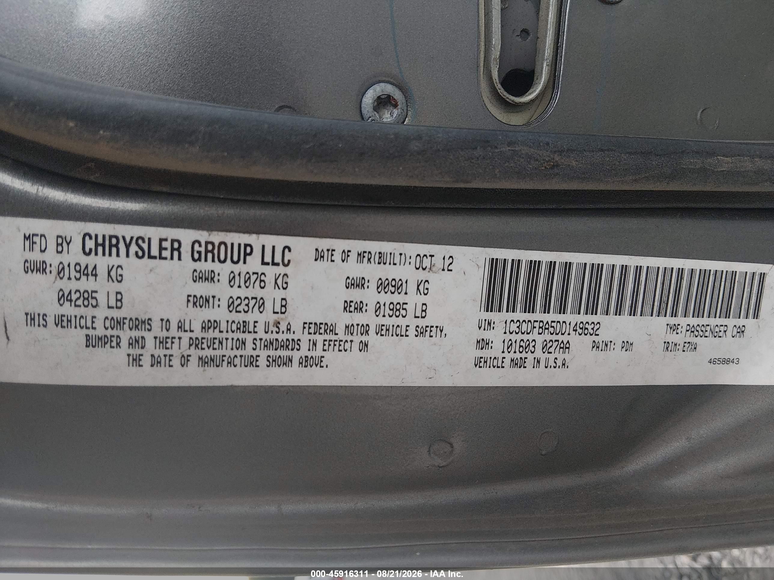 2013 Dodge Dart Sxt Gray vin: 1C3CDFBA5DD149632