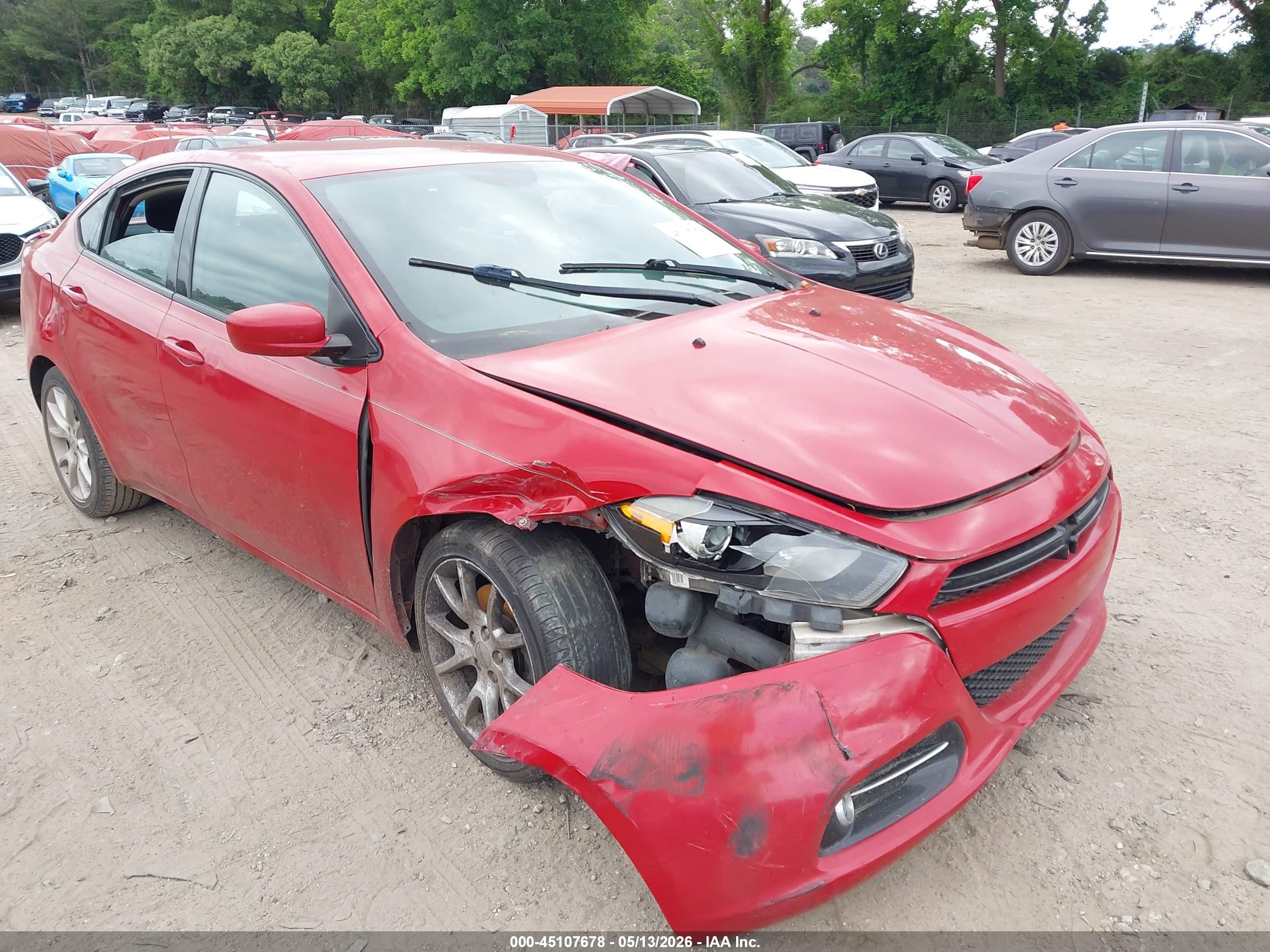 2013 Dodge Dart Sxt Red vin: 1C3CDFBA5DD302011