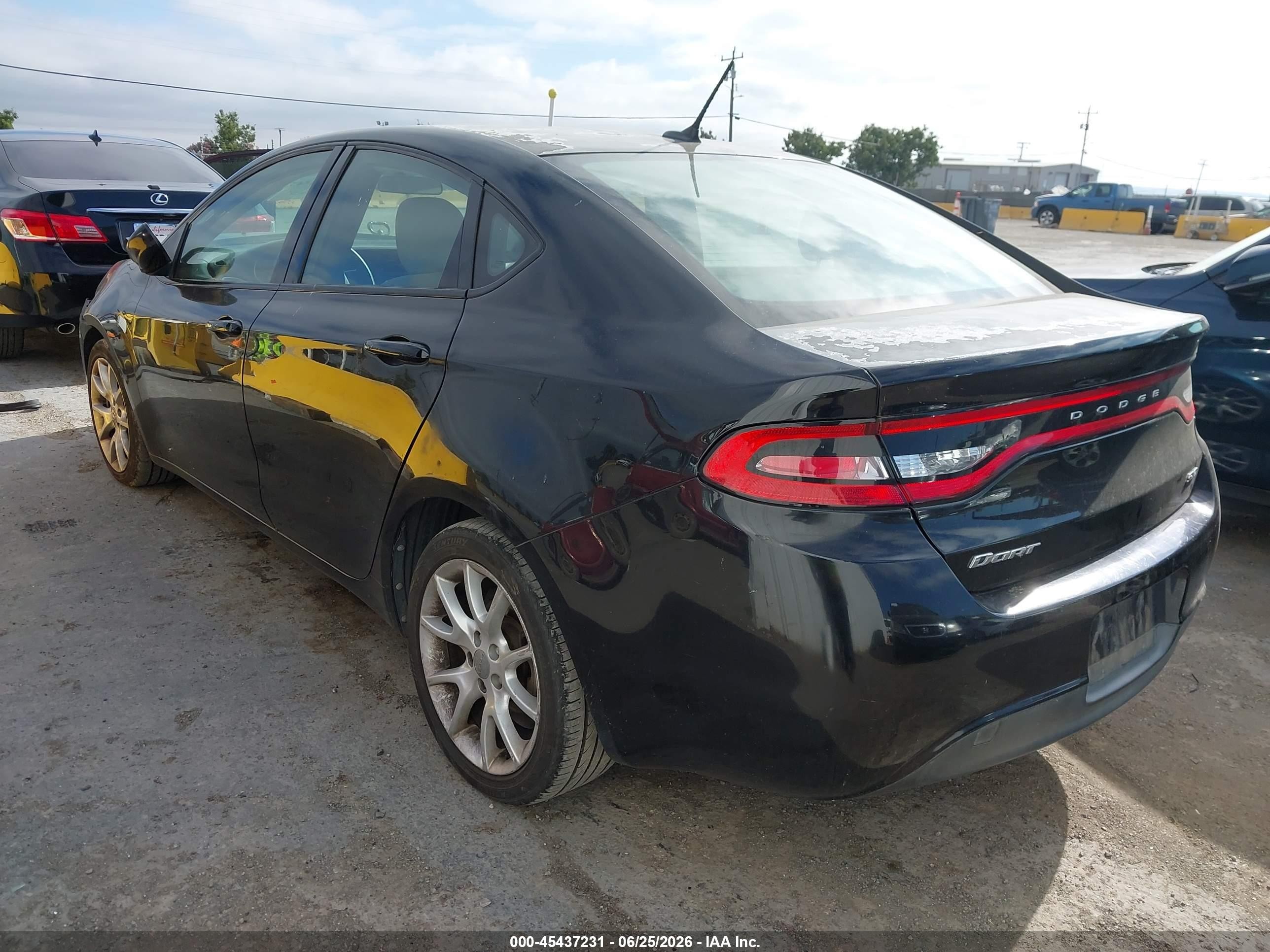 2013 Dodge Dart Sxt Black vin: 1C3CDFBA6DD209787