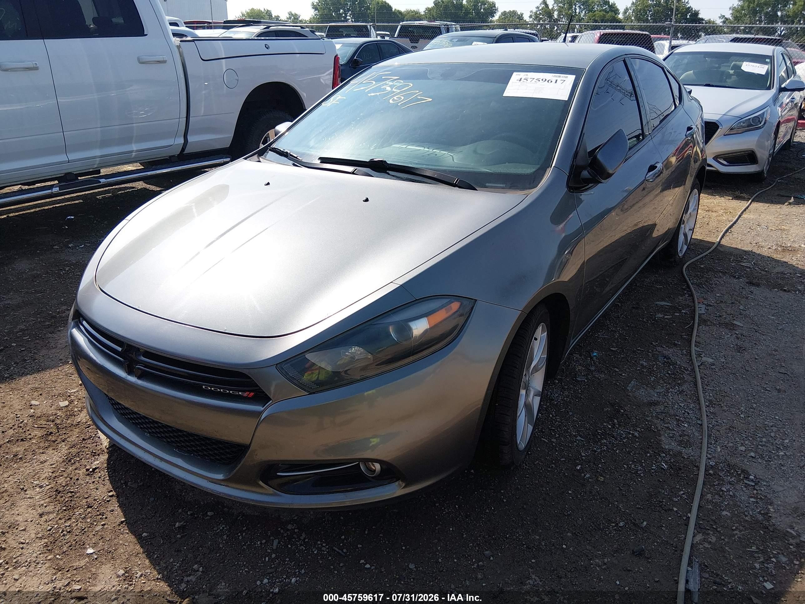 2013 Dodge Dart Sxt Gray vin: 1C3CDFBA6DD345949