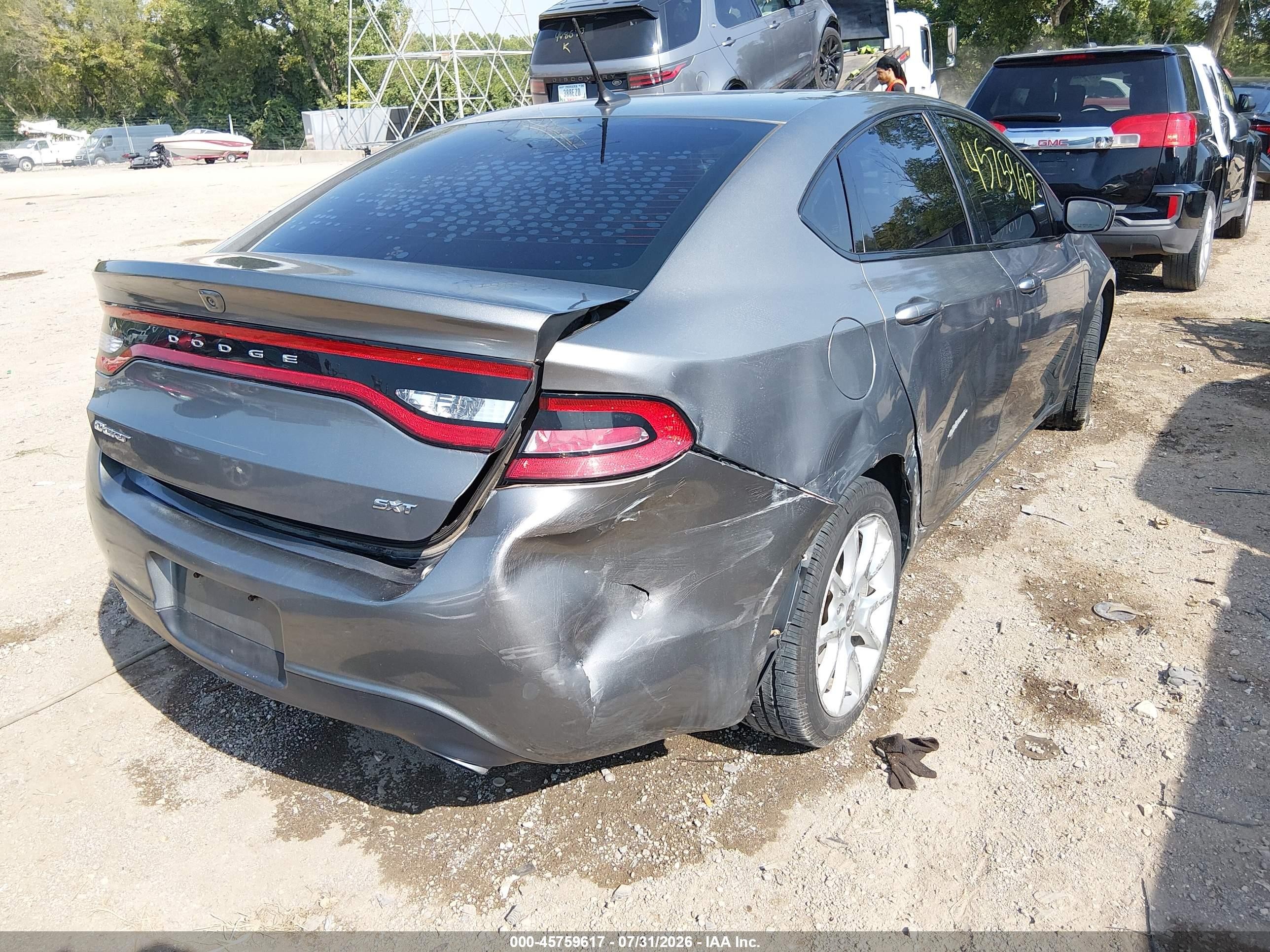 2013 Dodge Dart Sxt Gray vin: 1C3CDFBA6DD345949