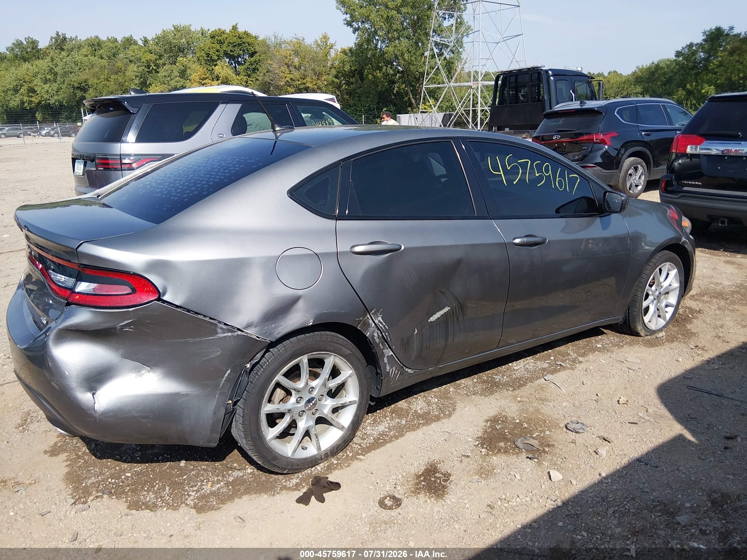 2013 Dodge Dart Sxt Gray vin: 1C3CDFBA6DD345949