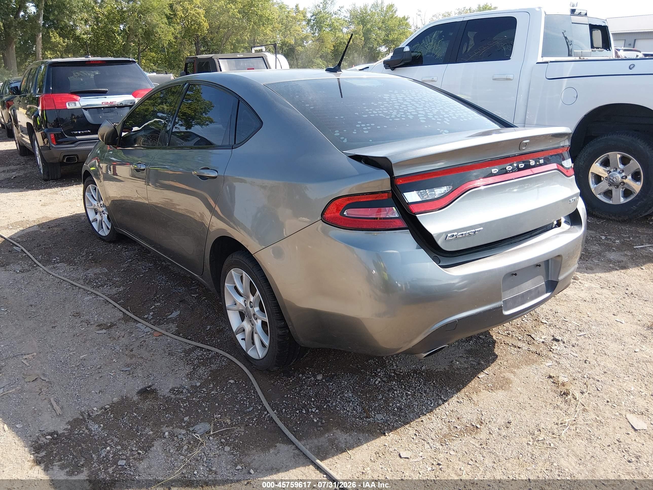 2013 Dodge Dart Sxt Gray vin: 1C3CDFBA6DD345949