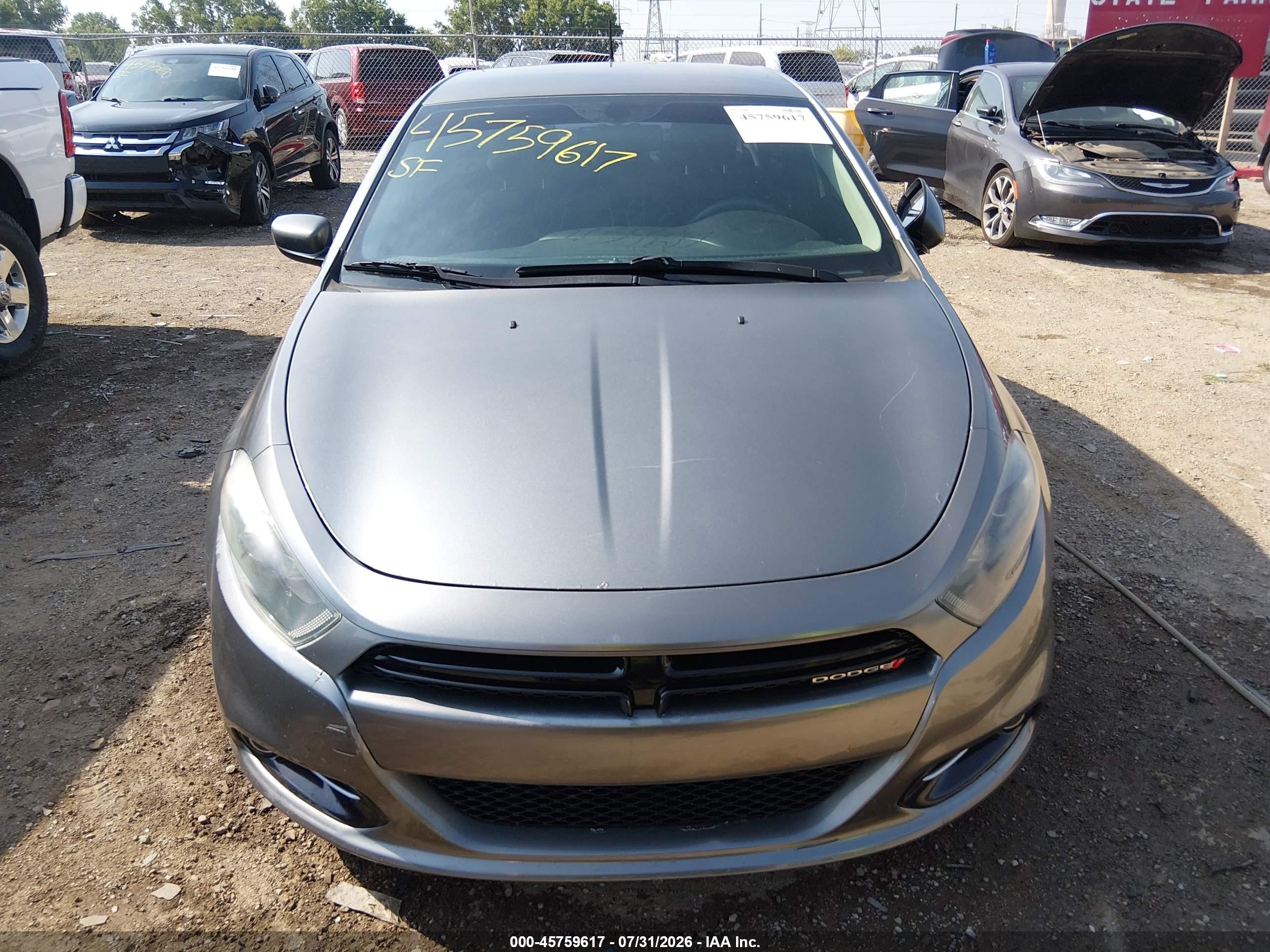 2013 Dodge Dart Sxt Gray vin: 1C3CDFBA6DD345949
