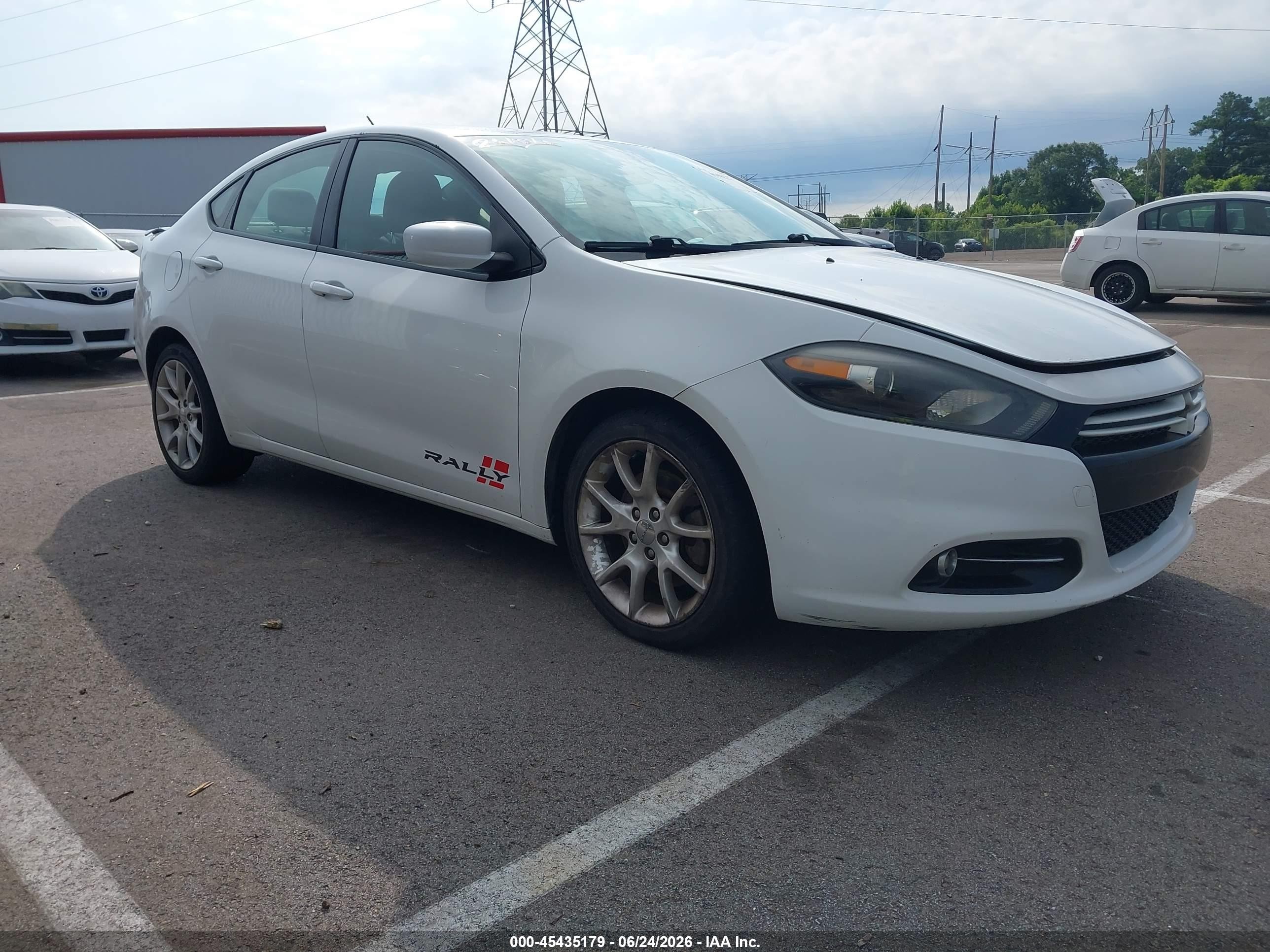 2013 Dodge Dart Rallye White vin: 1C3CDFBA7DD103896
