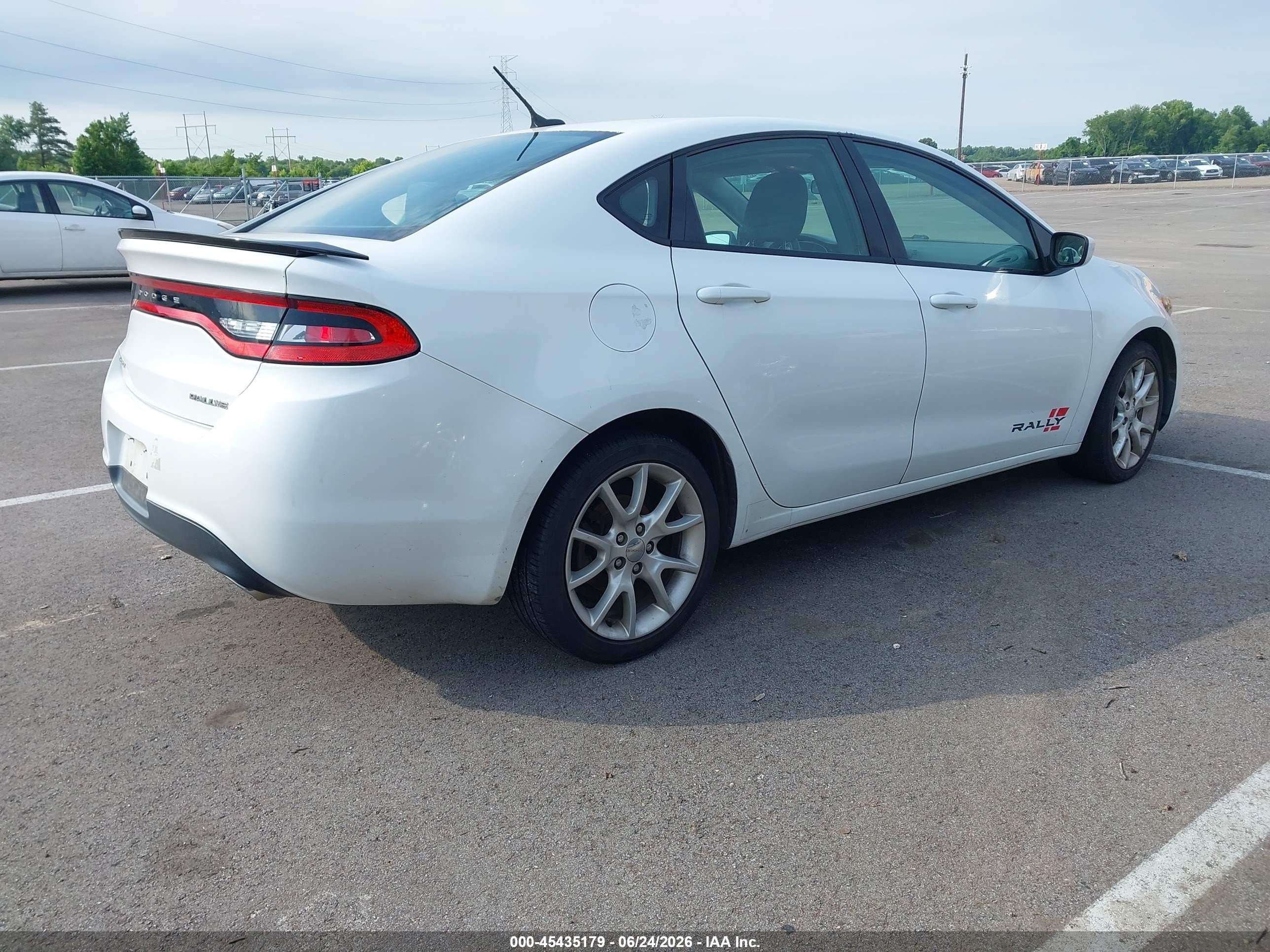 2013 Dodge Dart Rallye White vin: 1C3CDFBA7DD103896