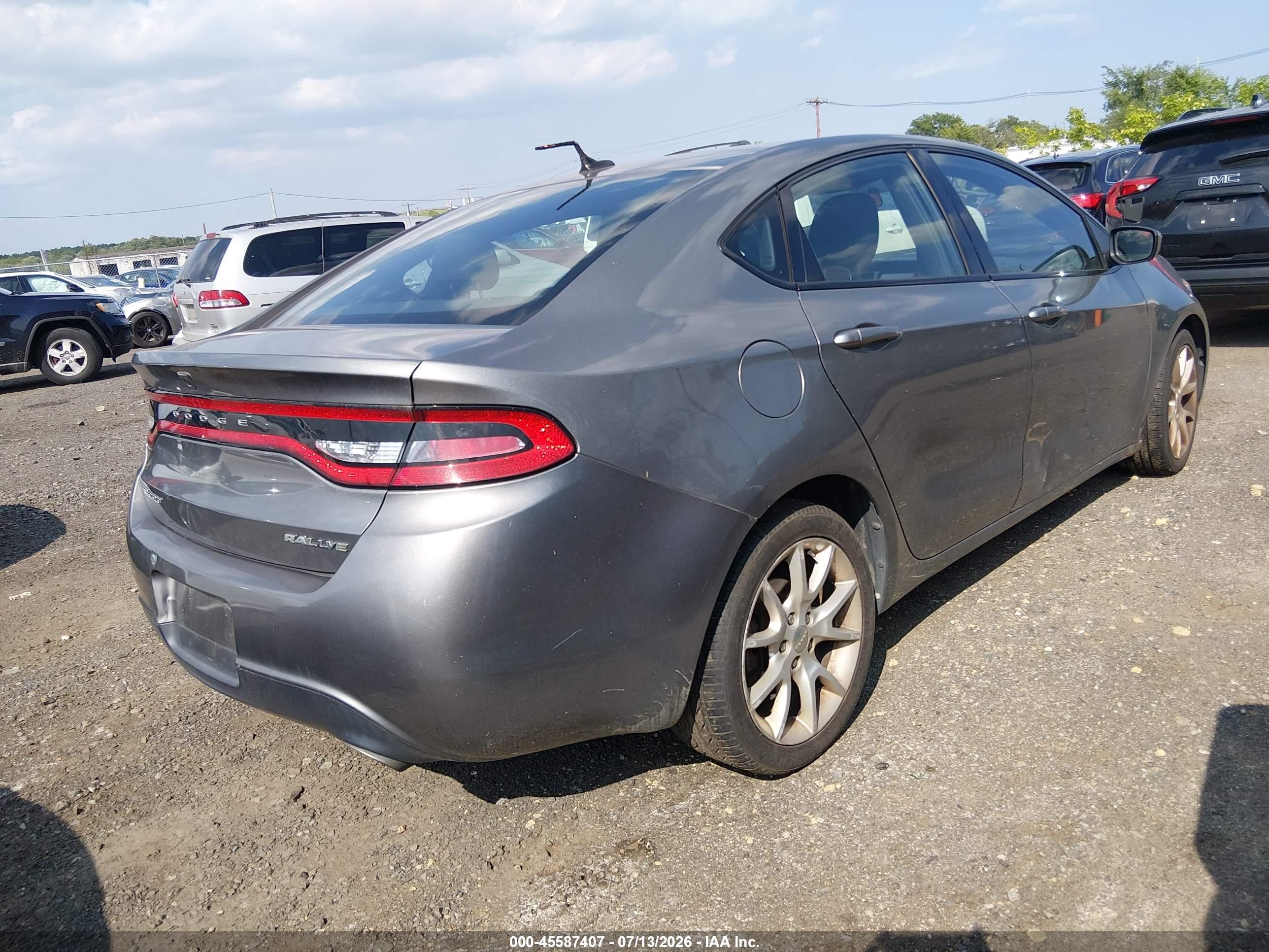2013 Dodge Dart Rallye Gray vin: 1C3CDFBA8DD118990