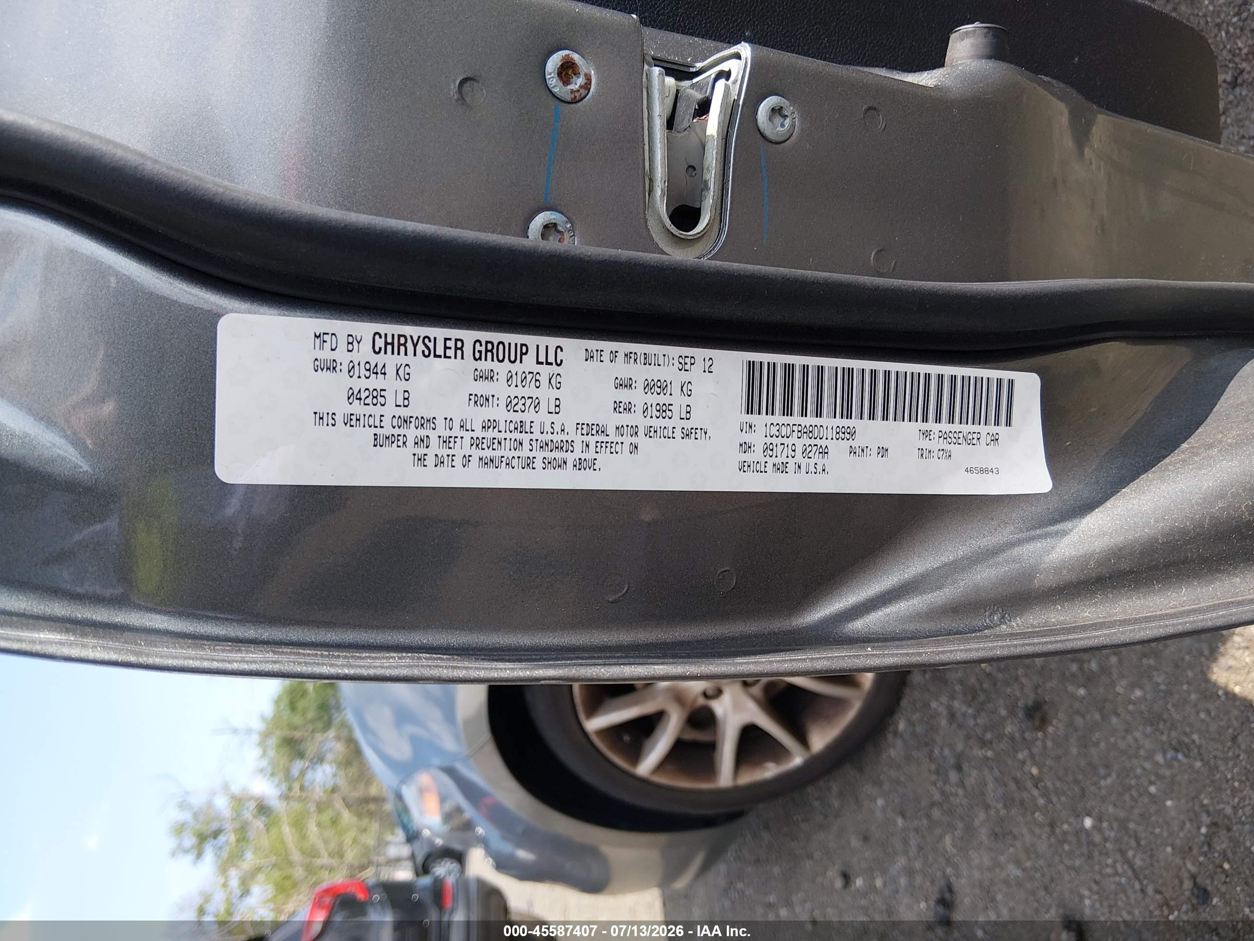 2013 Dodge Dart Rallye Gray vin: 1C3CDFBA8DD118990