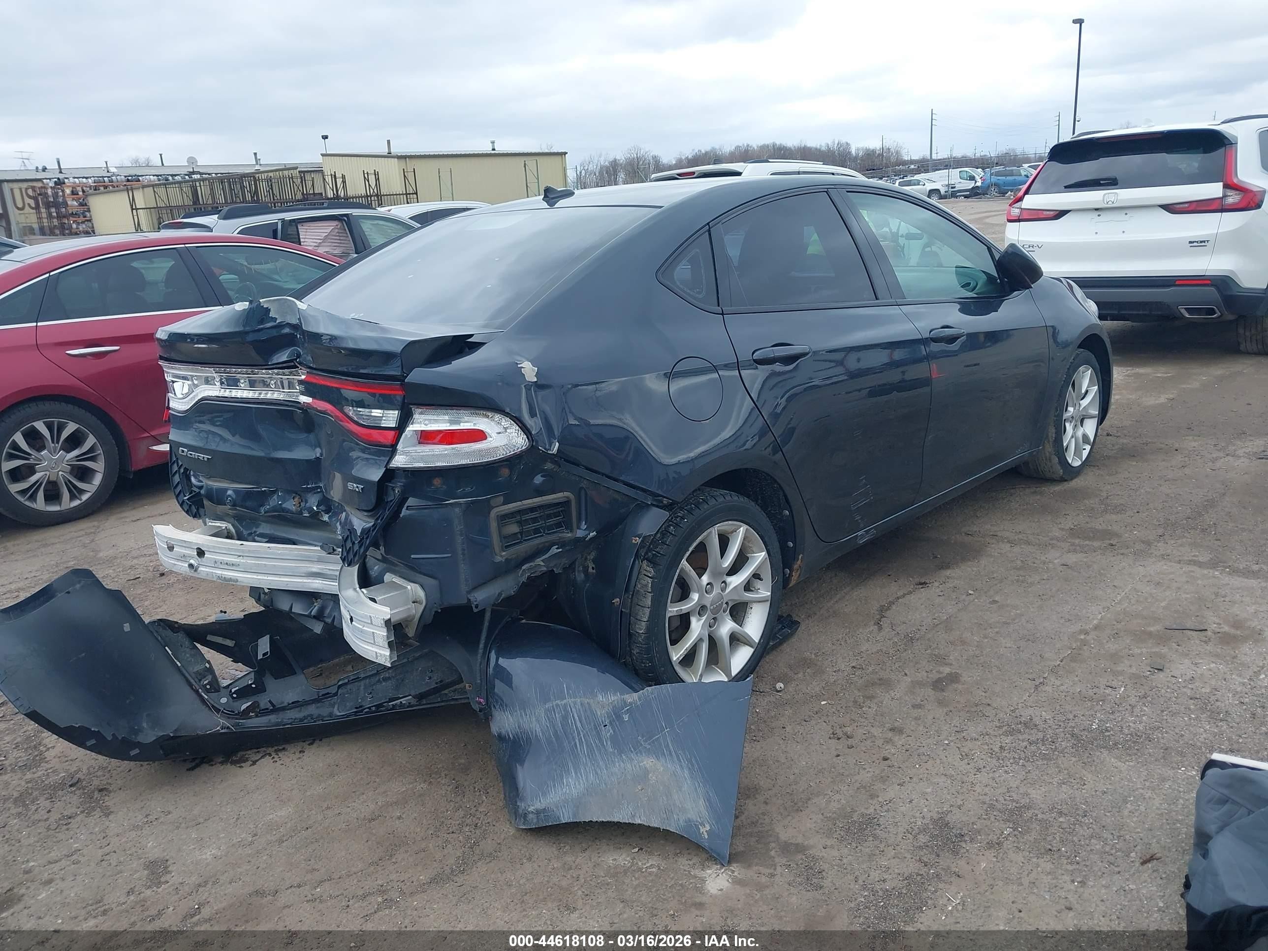 2013 Dodge Dart Sxt/rallye Gray vin: 1C3CDFBA8DD183368