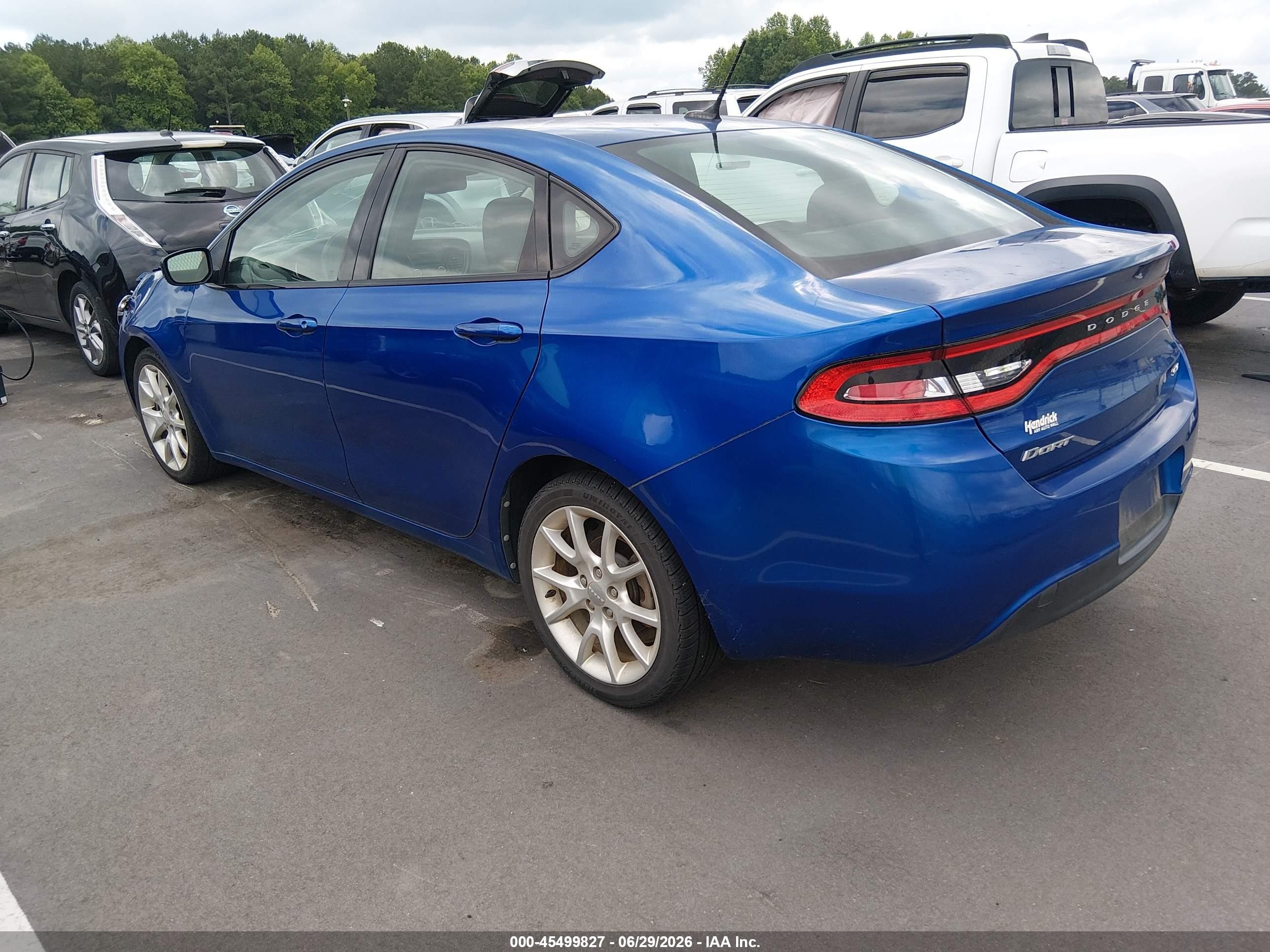 2013 Dodge Dart Sxt Blue vin: 1C3CDFBA9DD152386