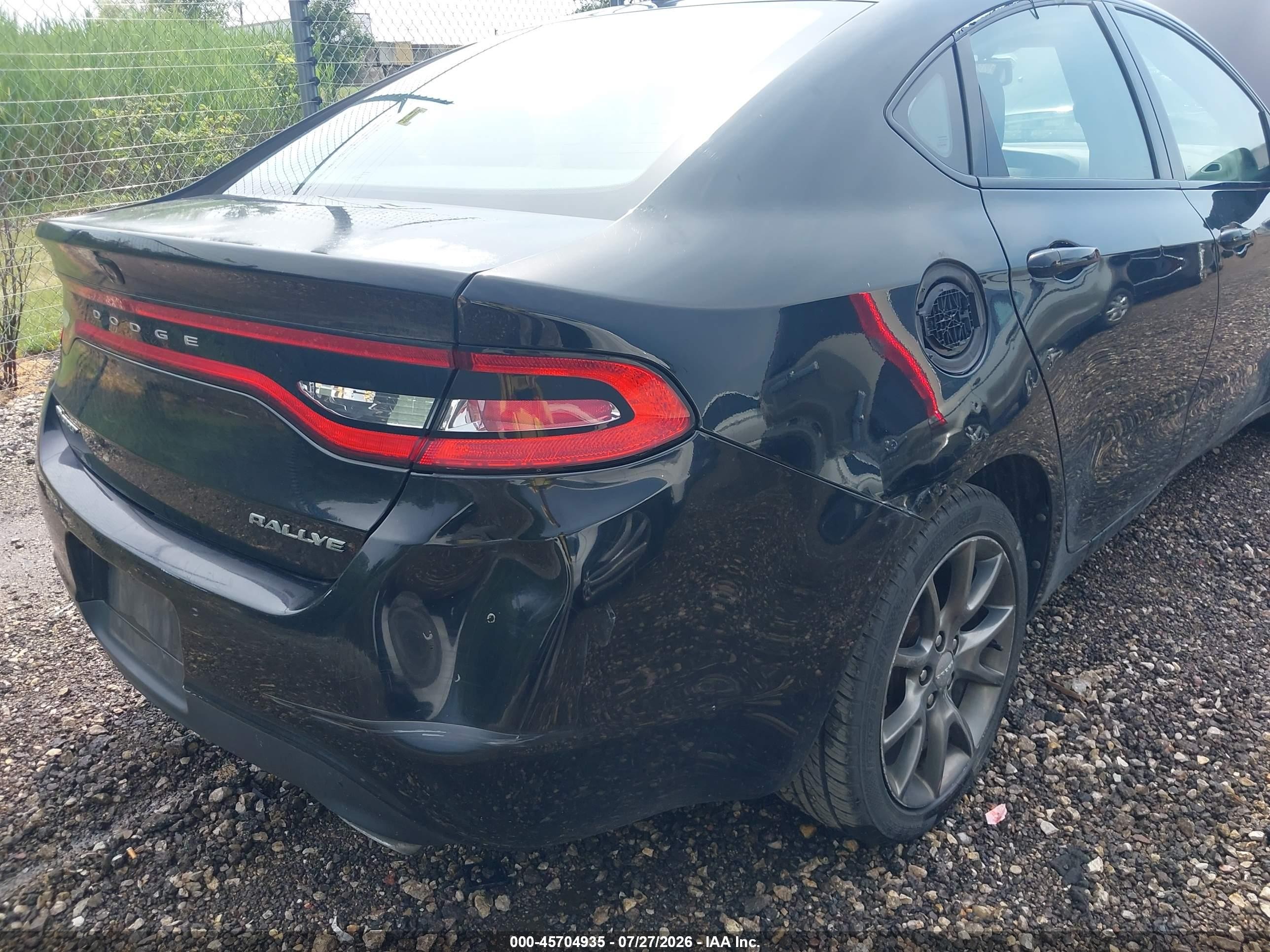 2013 Dodge Dart Rallye Черный vin: 1C3CDFBA9DD176008
