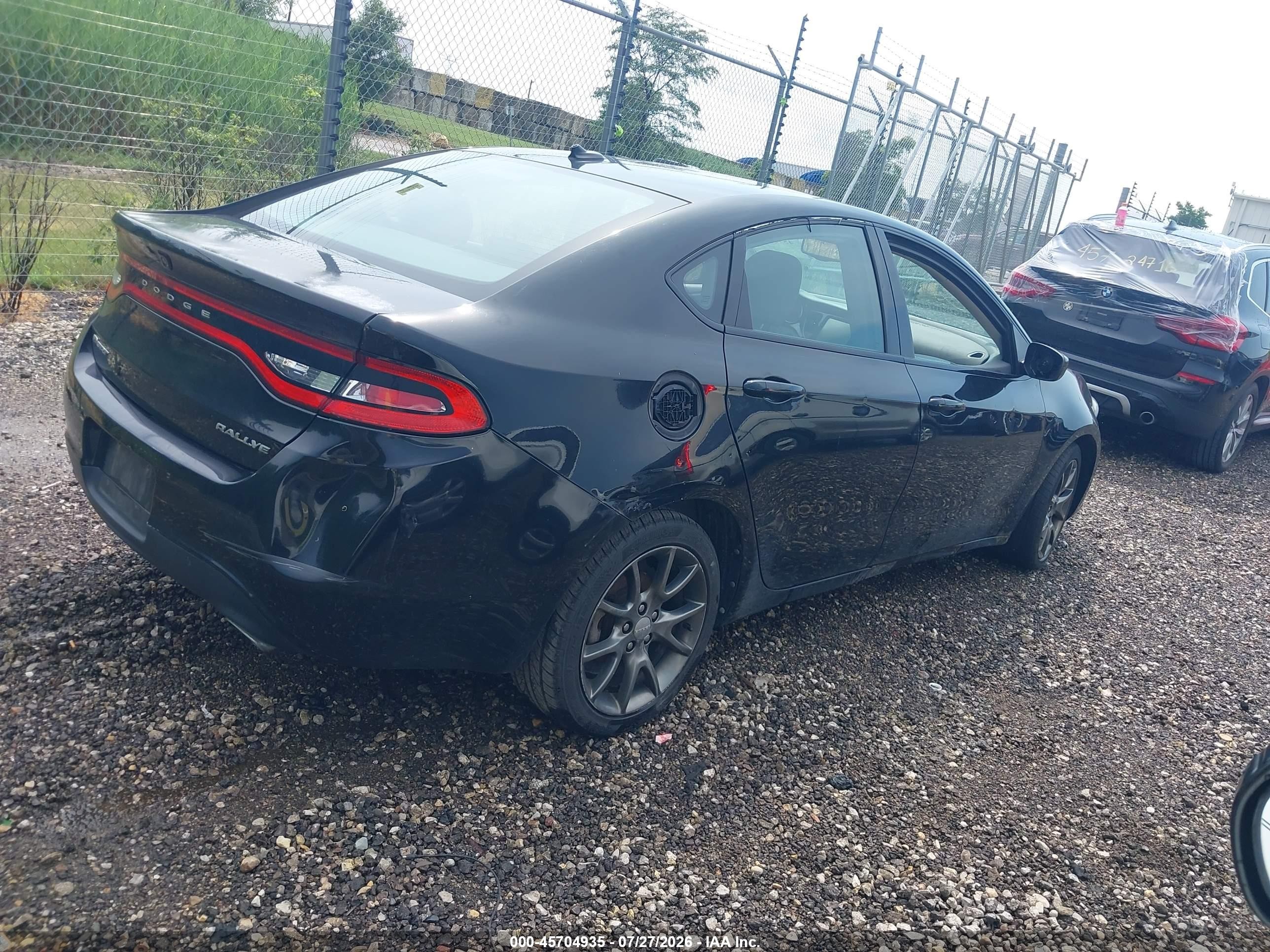 2013 Dodge Dart Rallye Черный vin: 1C3CDFBA9DD176008