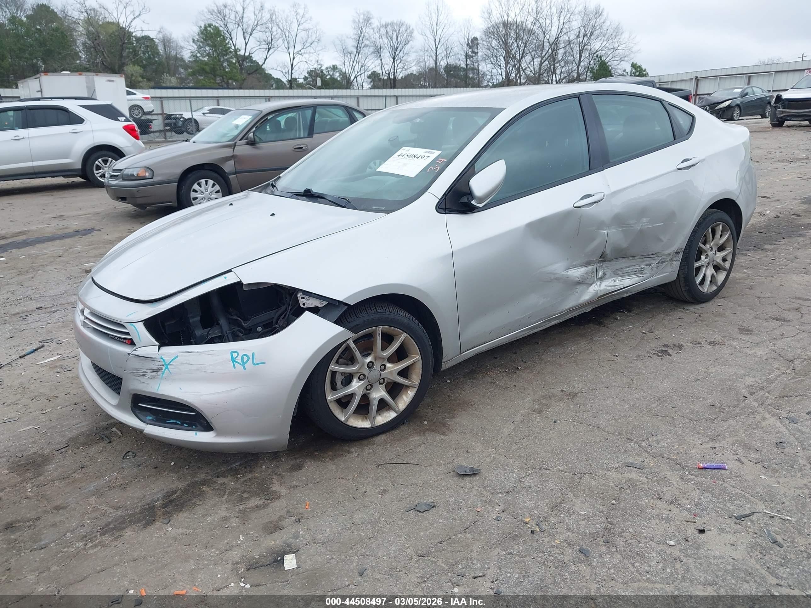 2013 Dodge Dart Sxt Silver vin: 1C3CDFBA9DD318180
