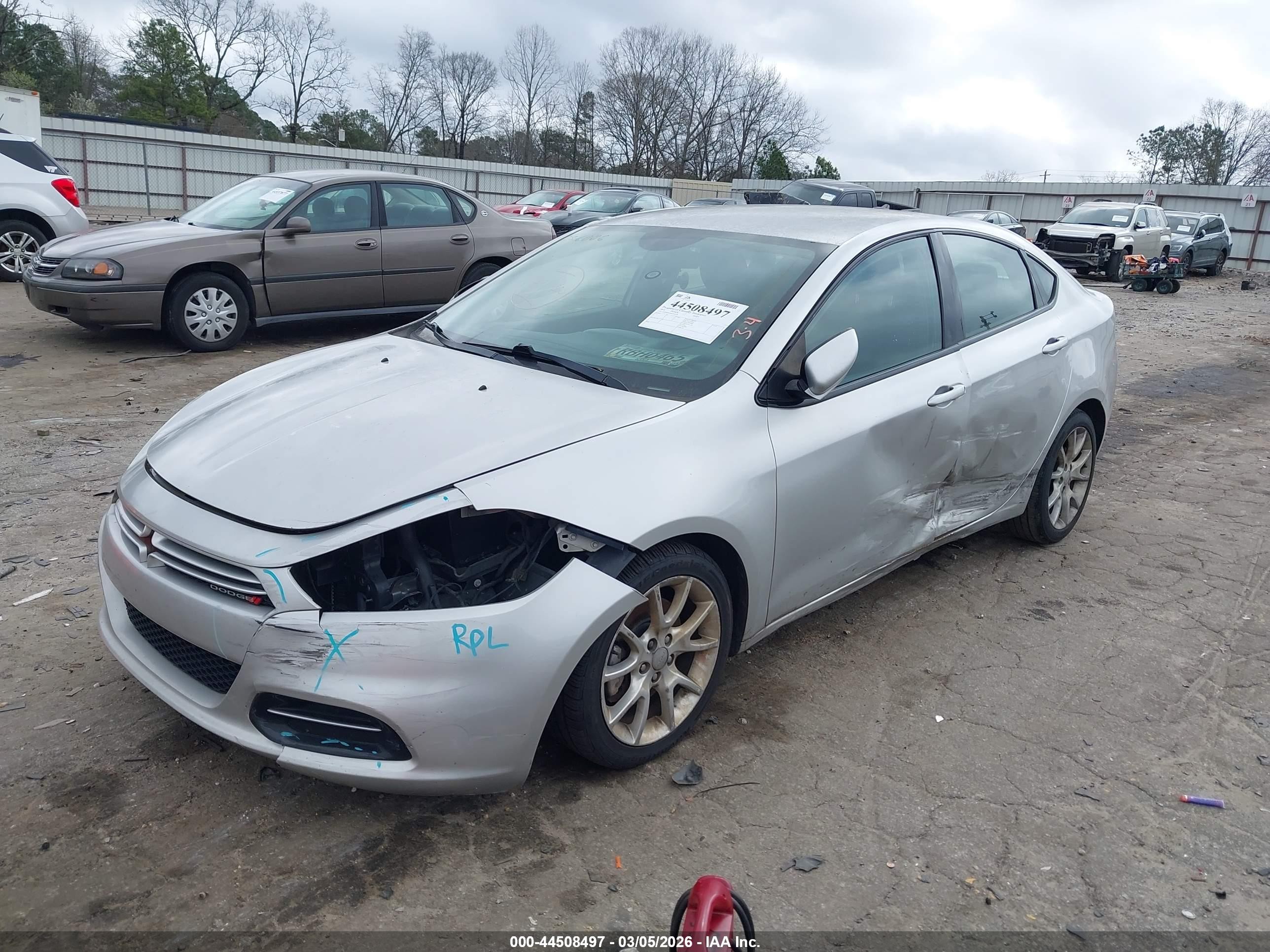 2013 Dodge Dart Sxt Silver vin: 1C3CDFBA9DD318180