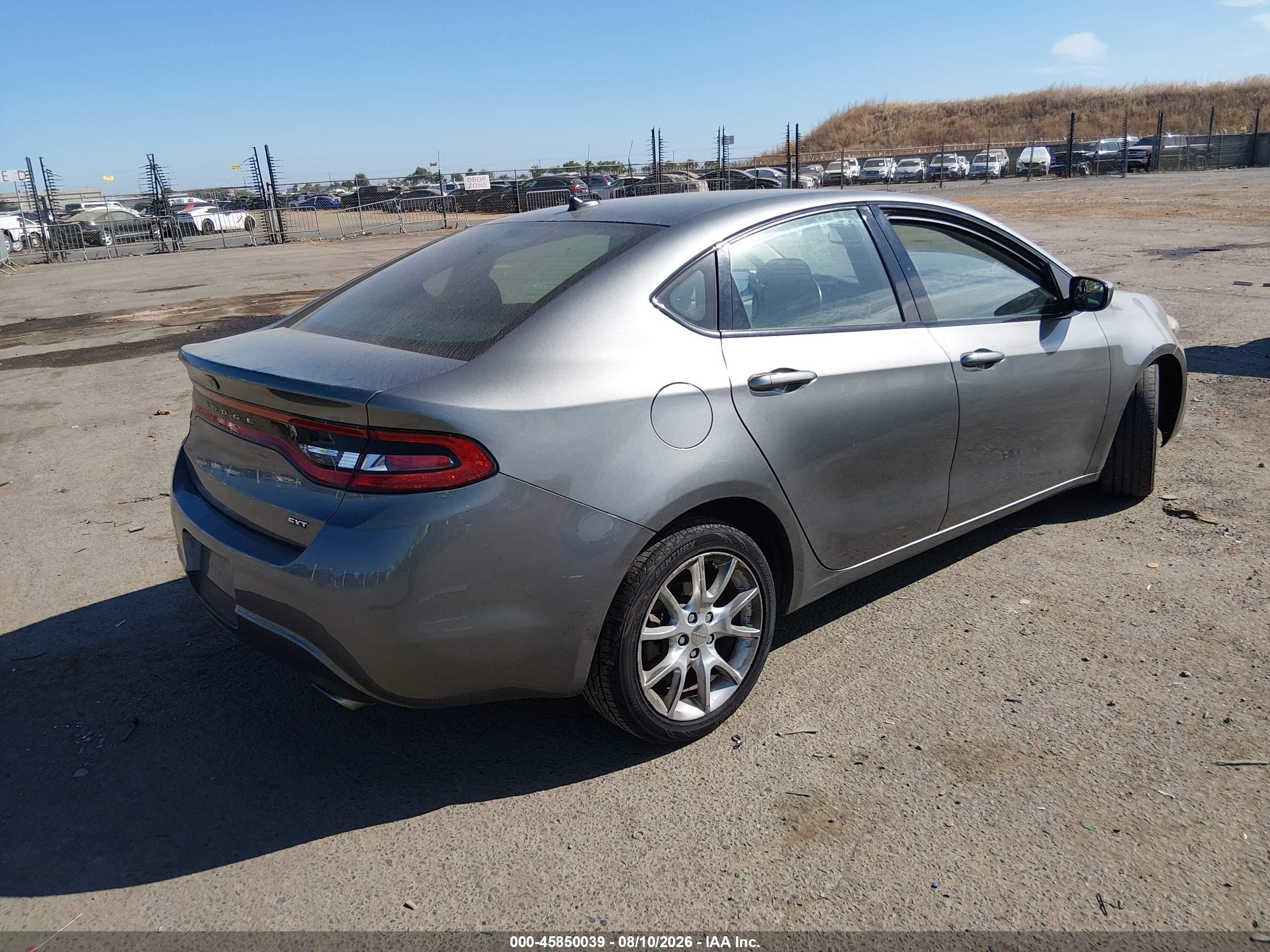 2013 Dodge Dart Sxt Gray vin: 1C3CDFBAXDD288106