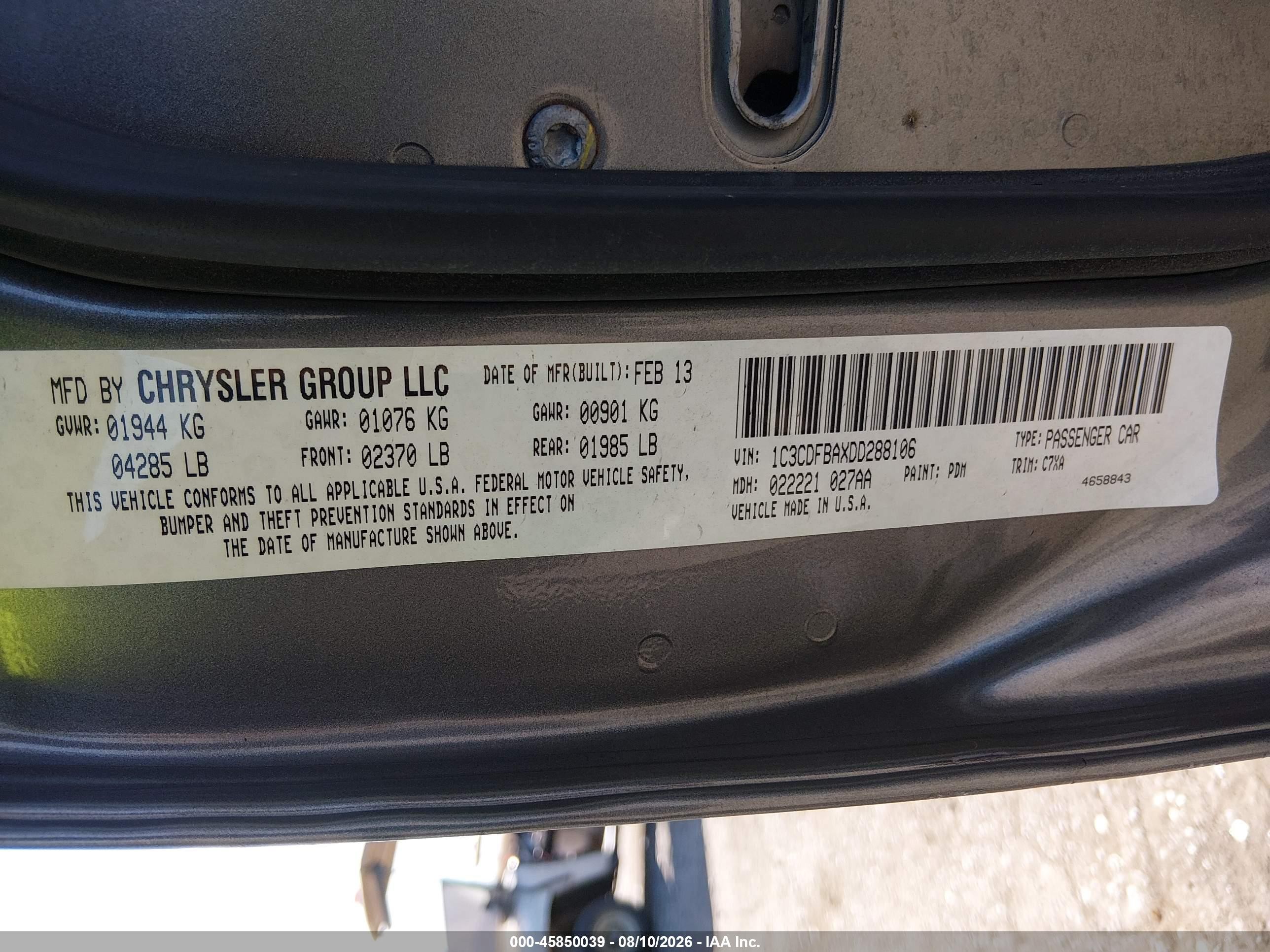 2013 Dodge Dart Sxt Gray vin: 1C3CDFBAXDD288106