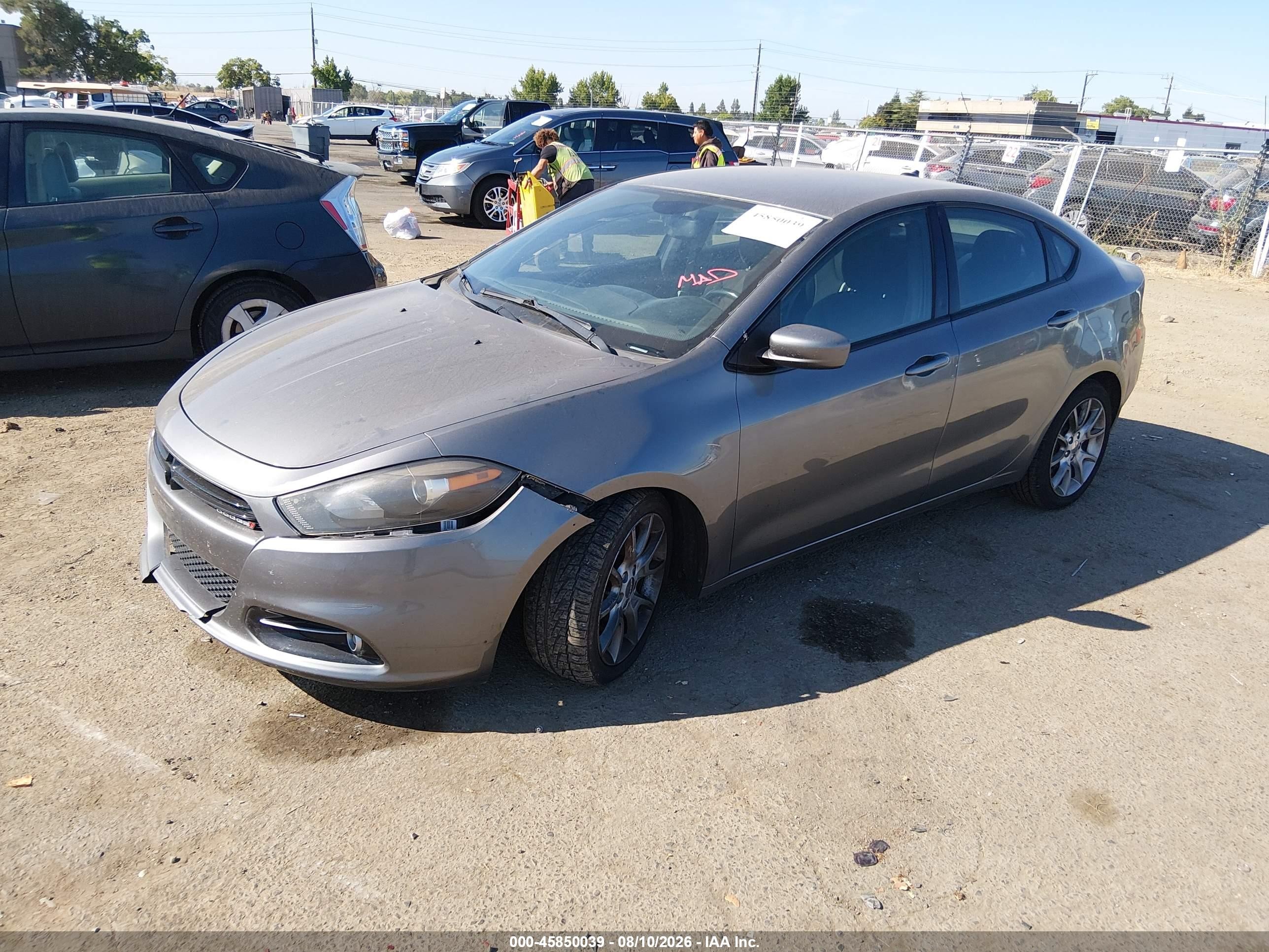 2013 Dodge Dart Sxt Gray vin: 1C3CDFBAXDD288106