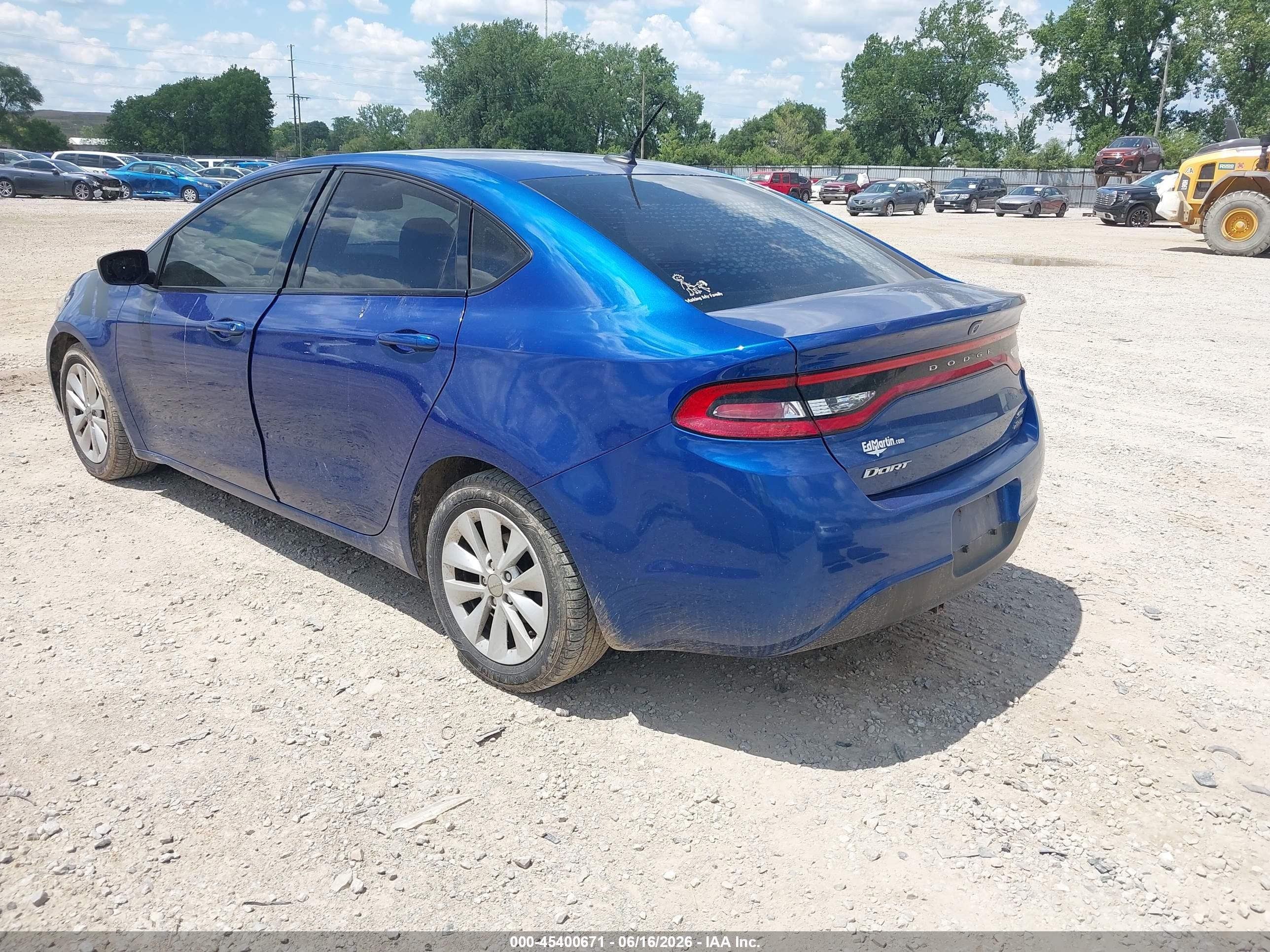 2014 Dodge Dart Sxt Blue vin: 1C3CDFBB0ED674995