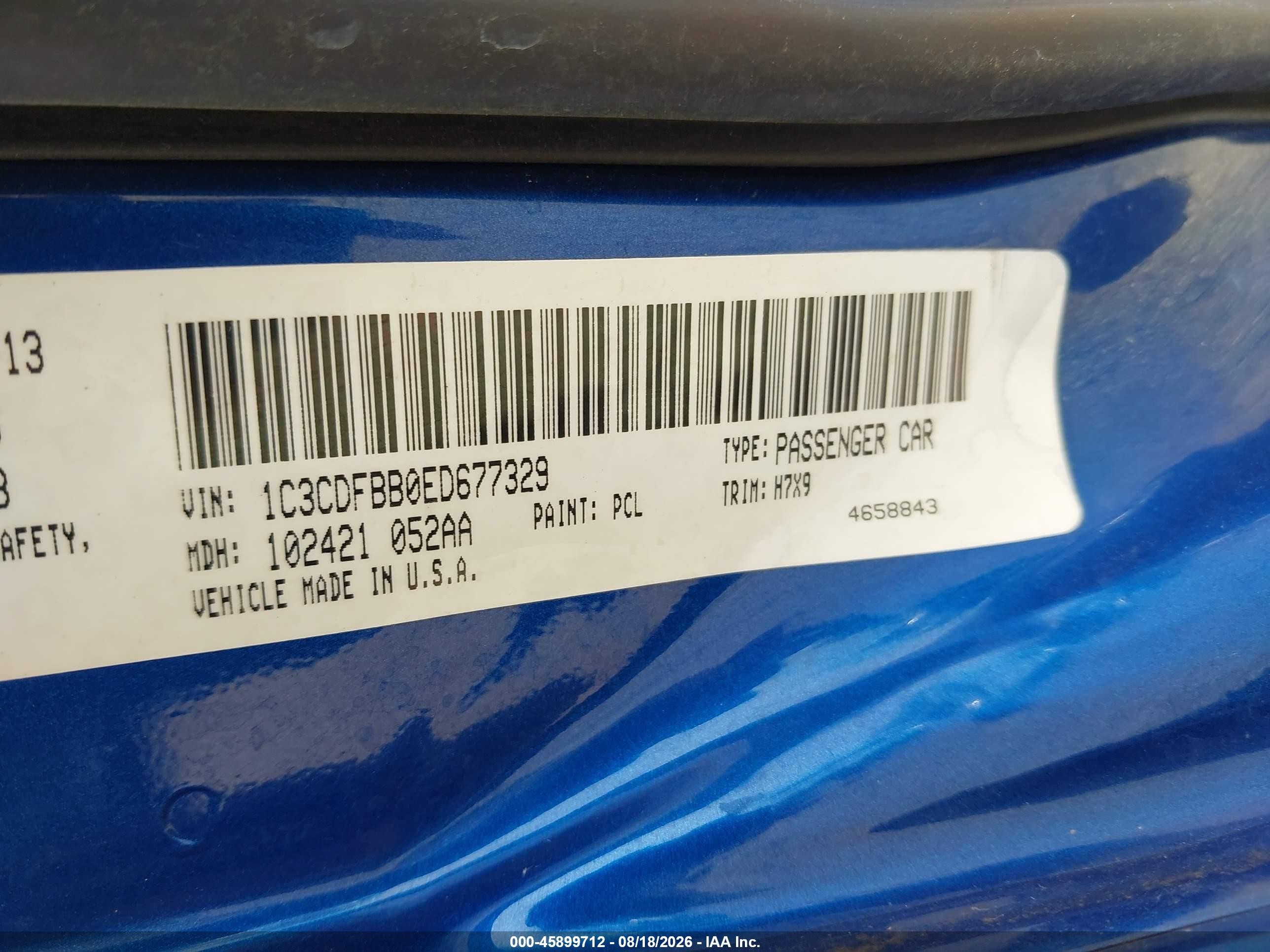 2014 Dodge Dart Sxt Синий vin: 1C3CDFBB0ED677329